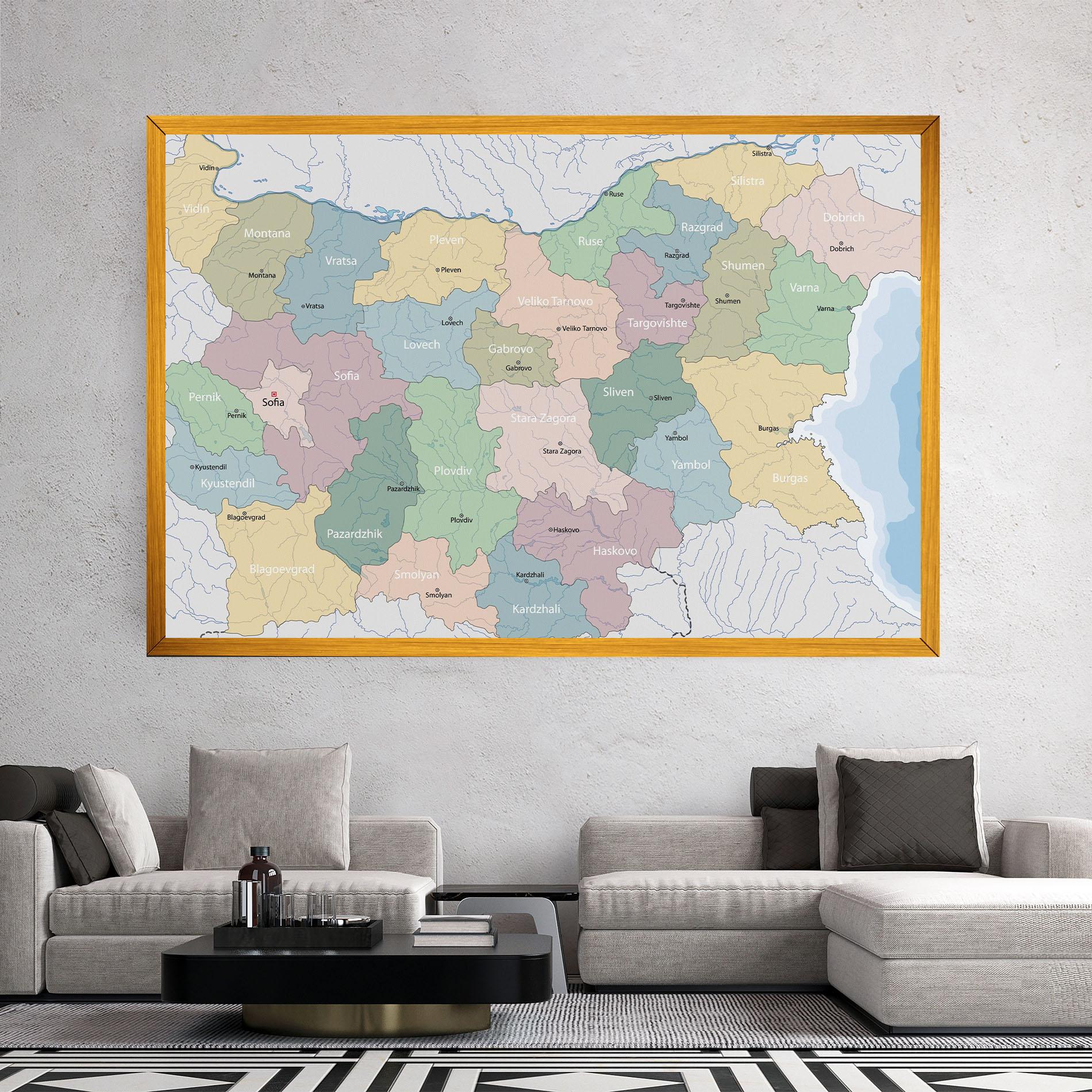 Vászonkép Bulgaria Map mockup 2