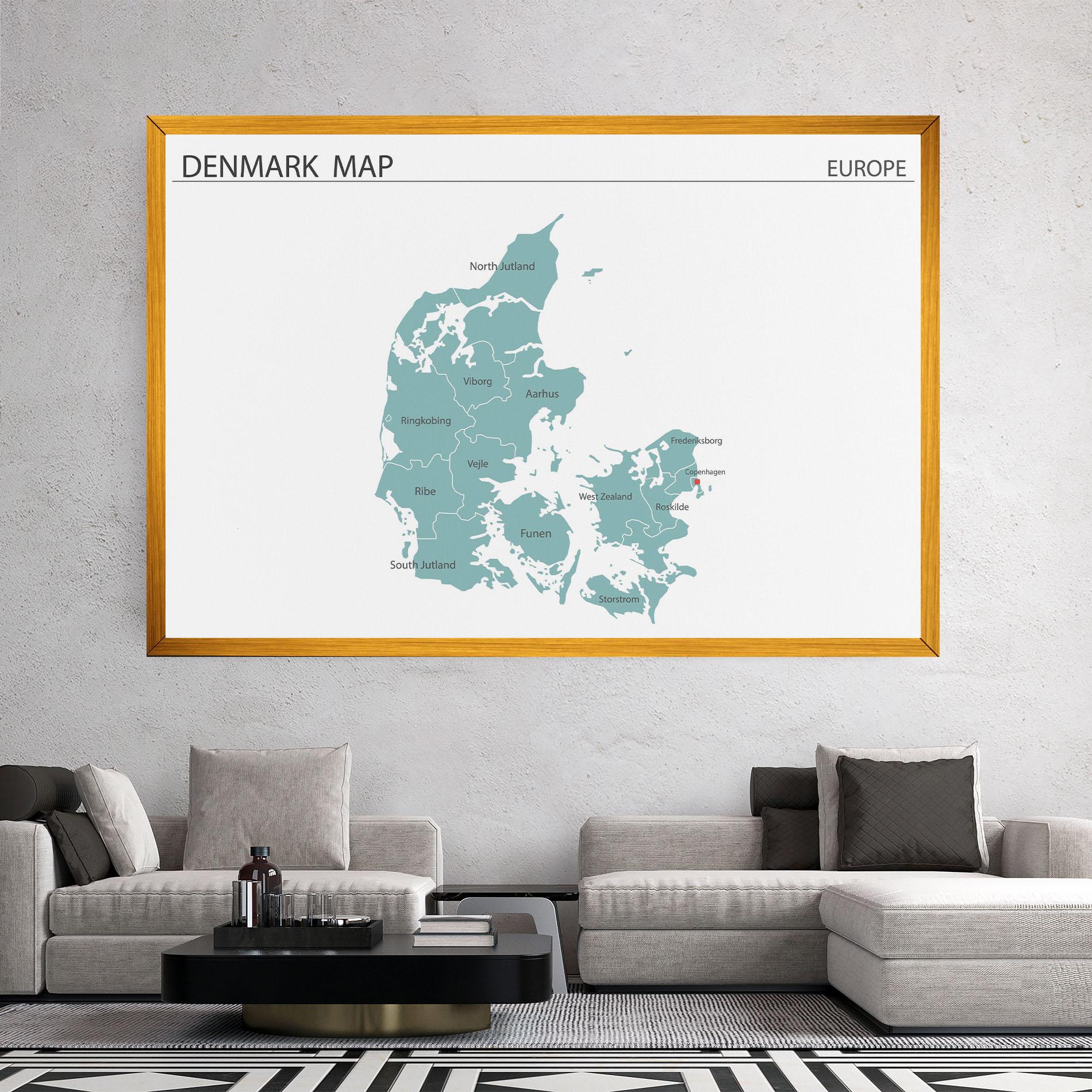 Vászonkép Denmark Map mockup 2