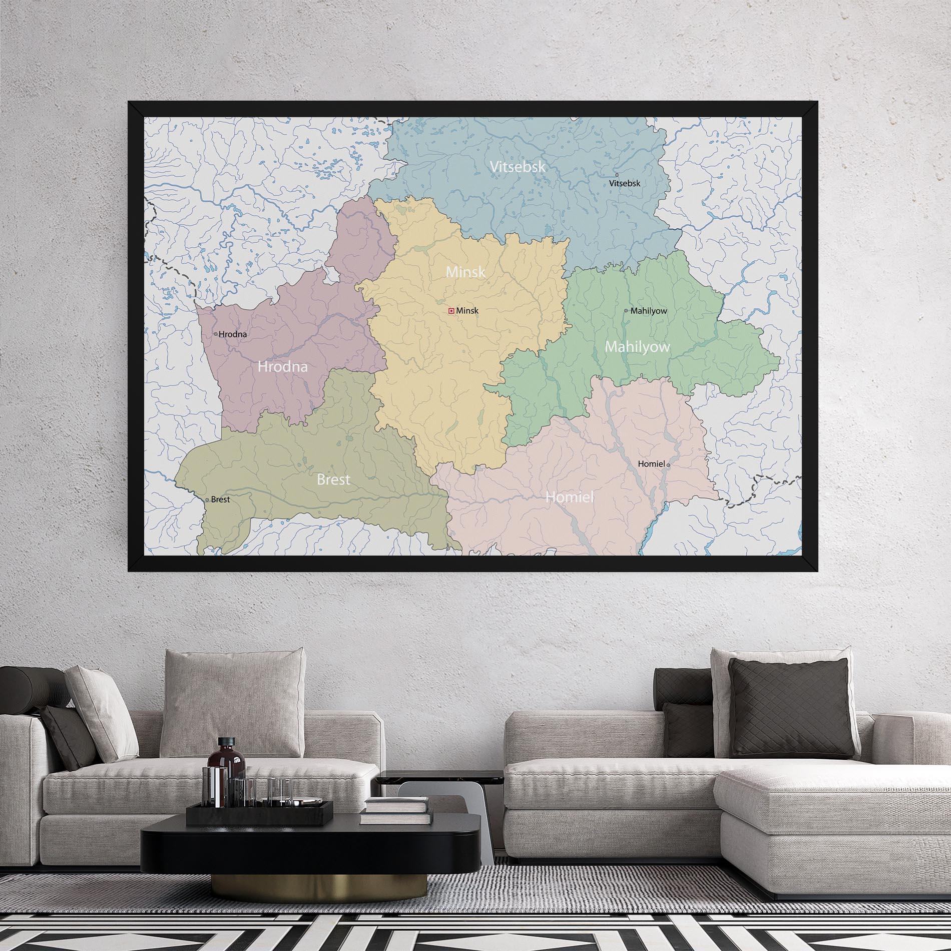 Vászonkép Belarus Map mockup 2