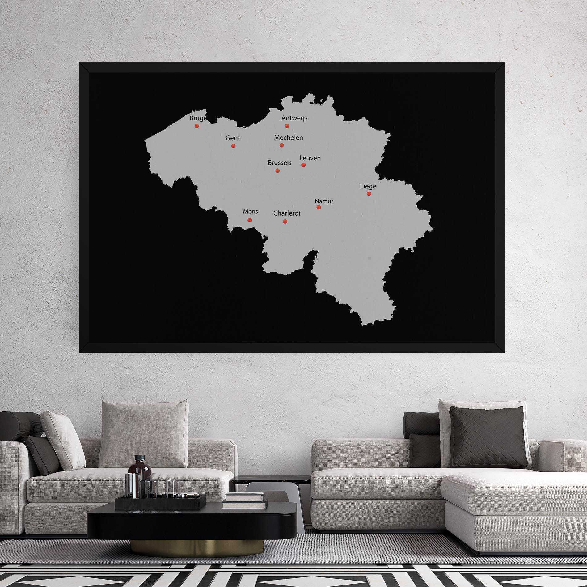 Vászonkép Belgium Map mockup 2