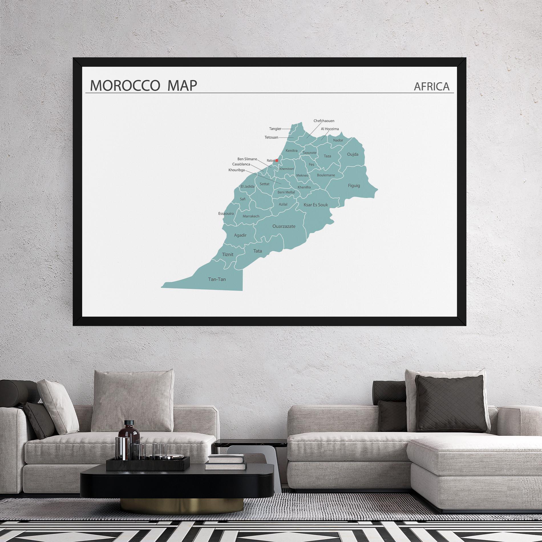 Vászonkép Morocco Map mockup 2