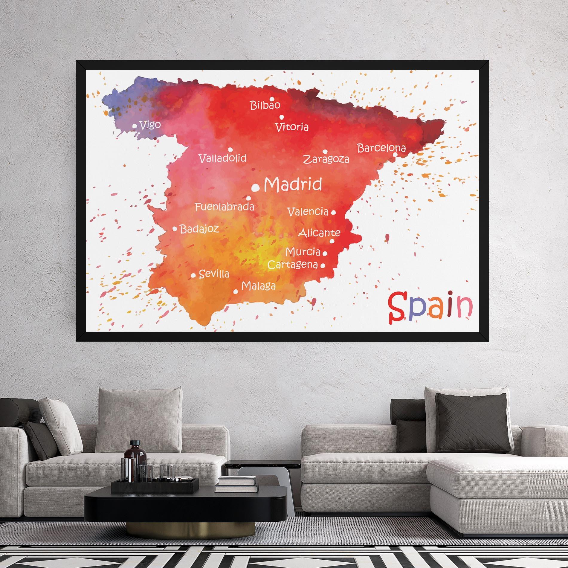 Vászonkép Spain Map mockup 2
