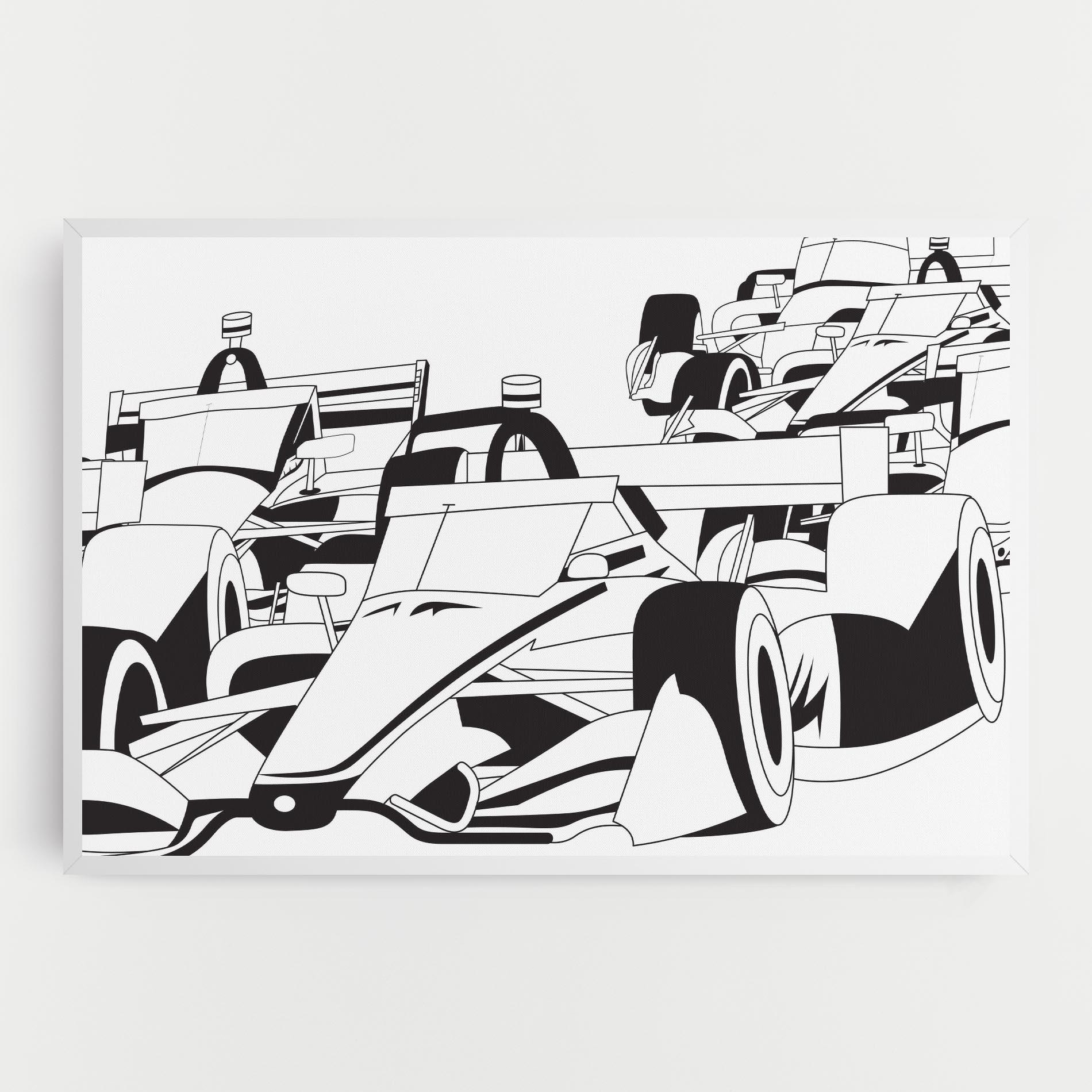Vászonkép Grand Prix Cars mockup 0