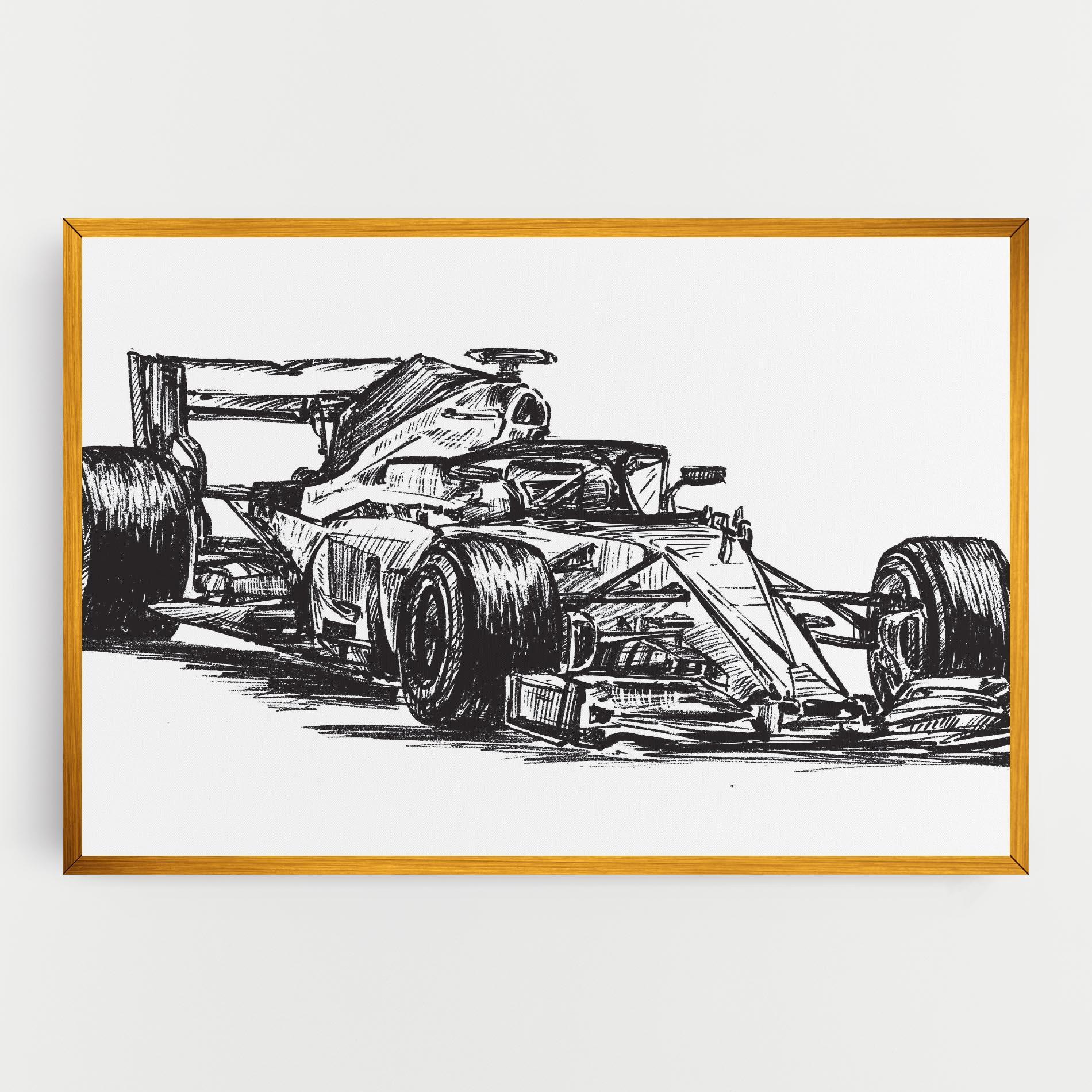 Vászonkép Black Line F1 mockup 0