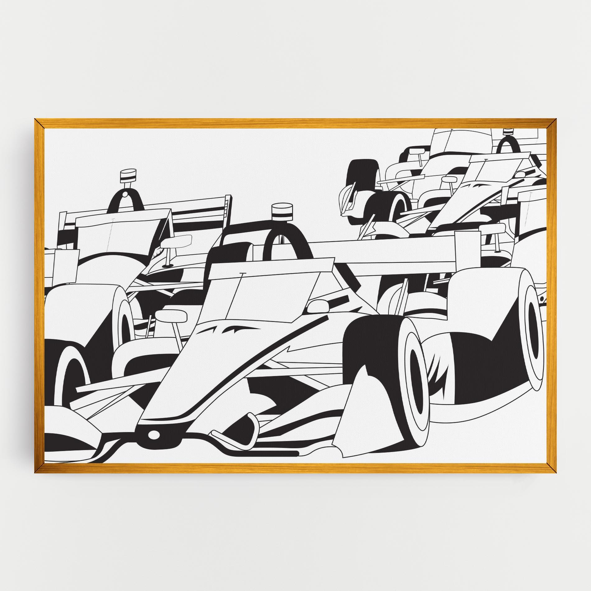 Vászonkép Grand Prix Cars mockup 0