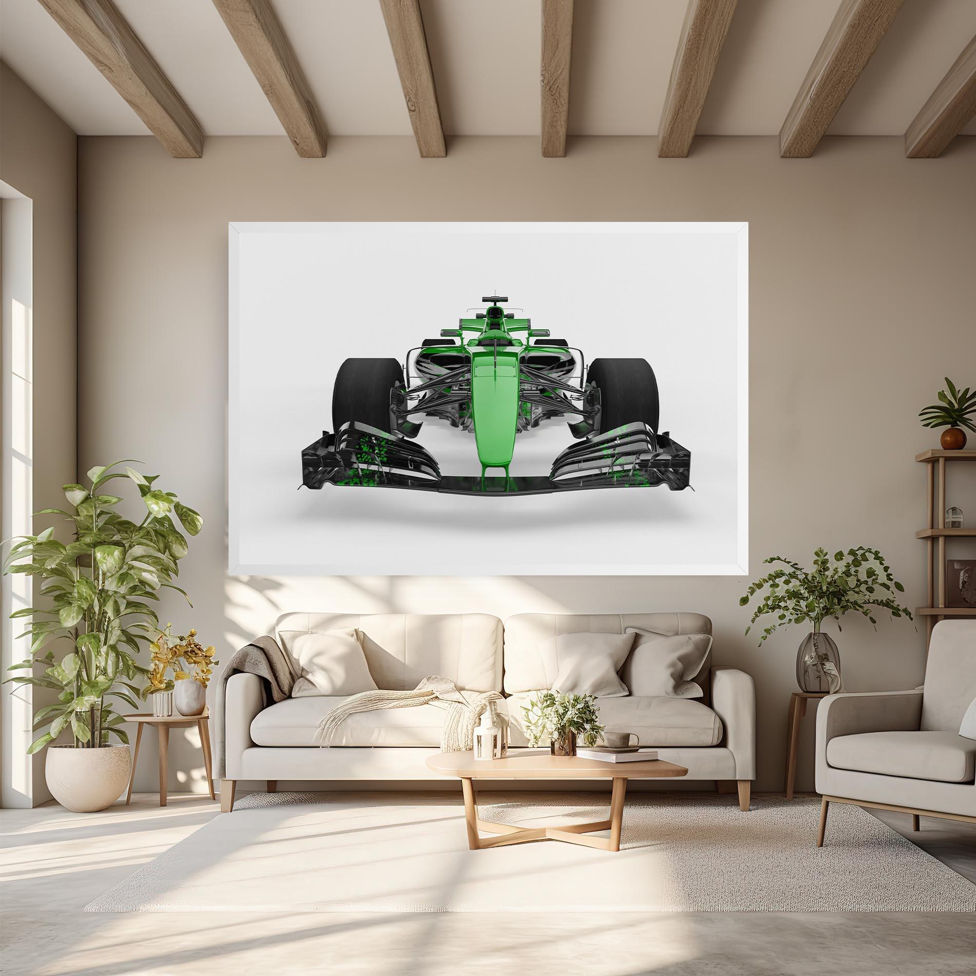 Vászonkép Green F1 Car mockup 6