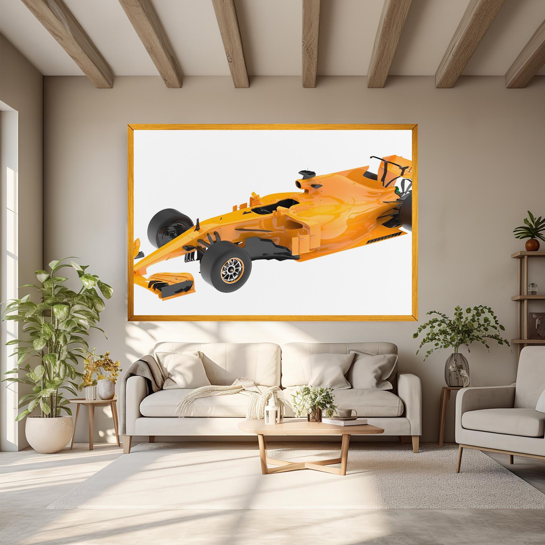 Vászonkép Yellow F1 Toy mockup 6