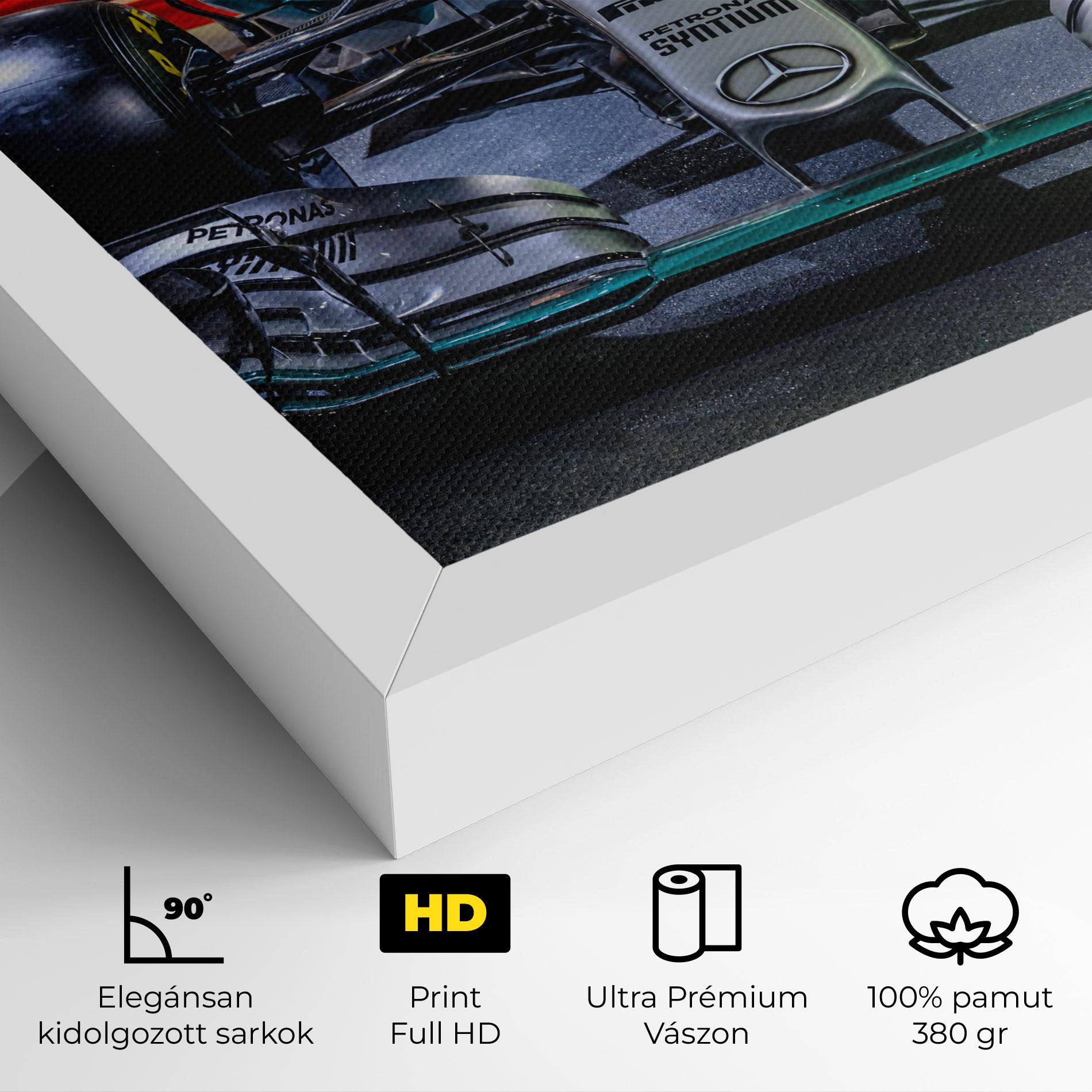 Vászonkép Black Green F1 mockup 4