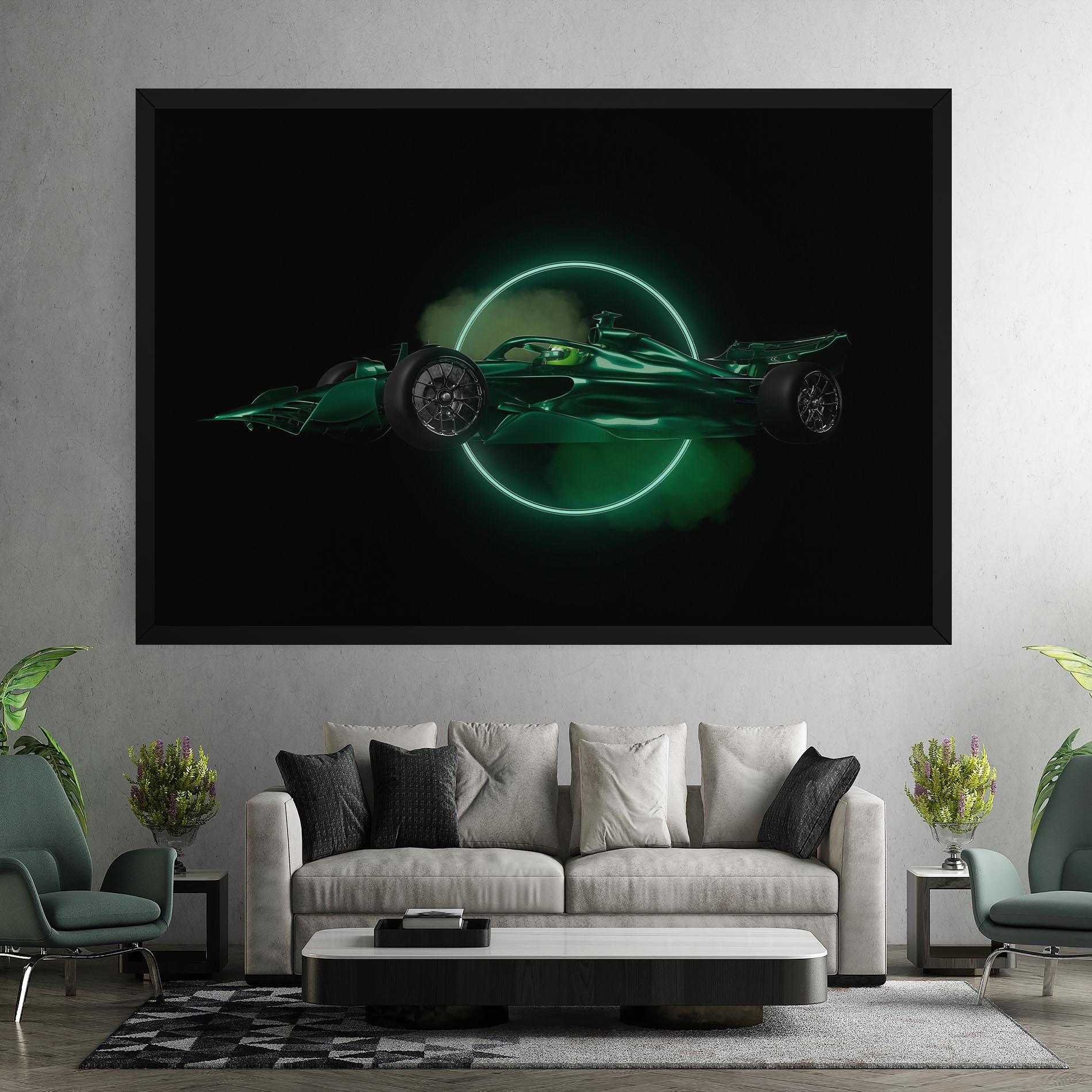 Vászonkép Green Racing Car mockup 7