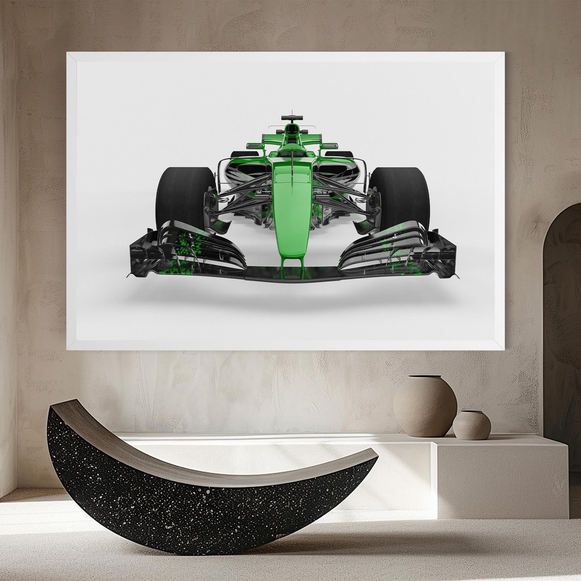 Vászonkép Green F1 Car mockup 8