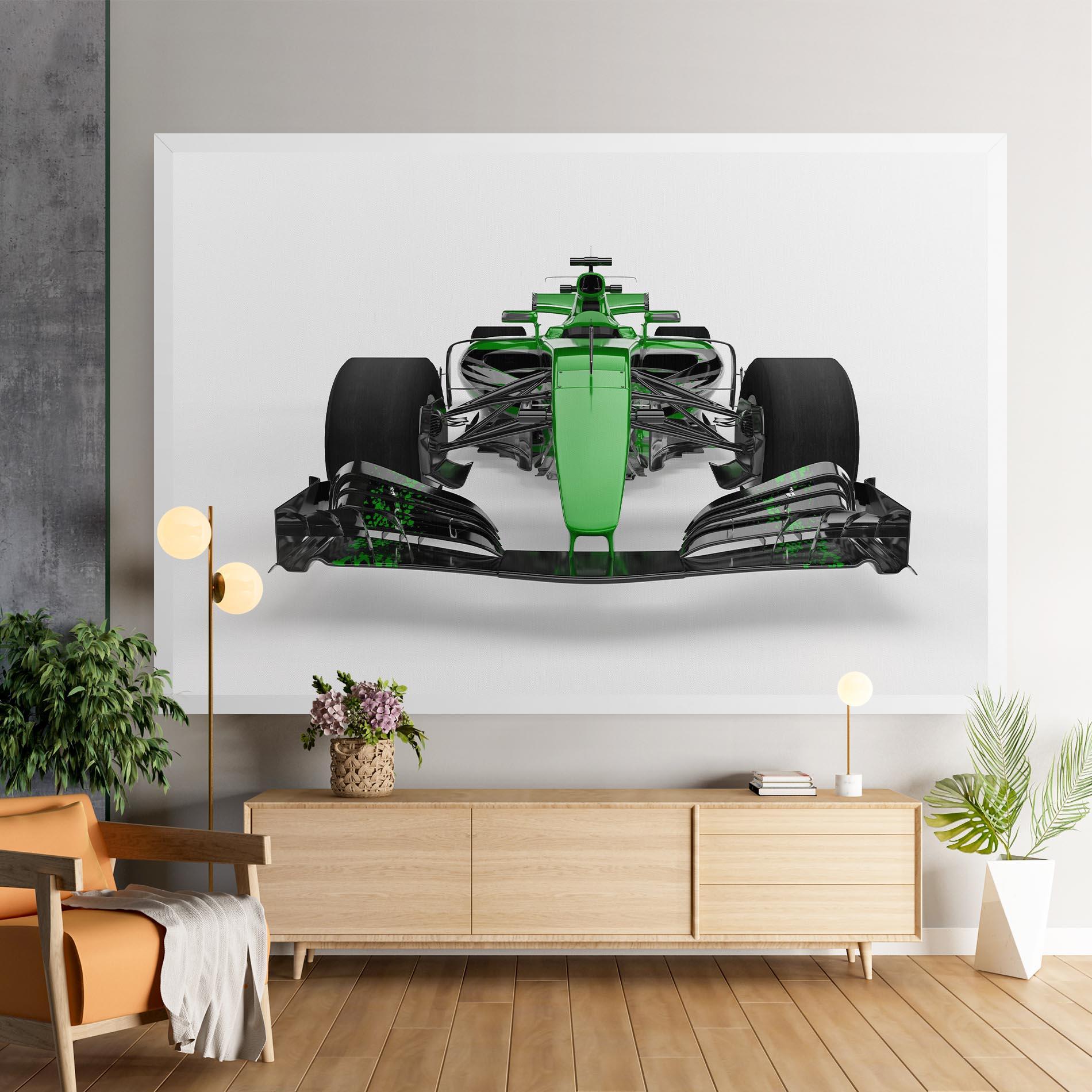 Vászonkép Green F1 Car mockup 9