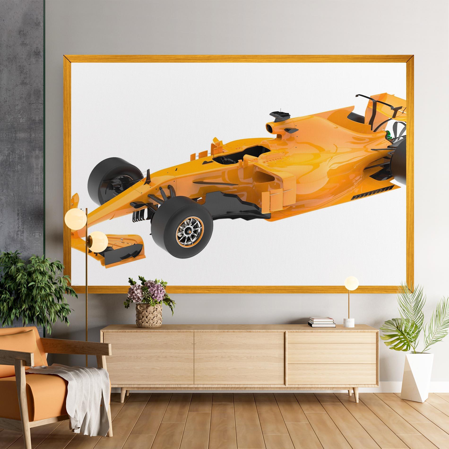 Vászonkép Yellow F1 Toy mockup 9