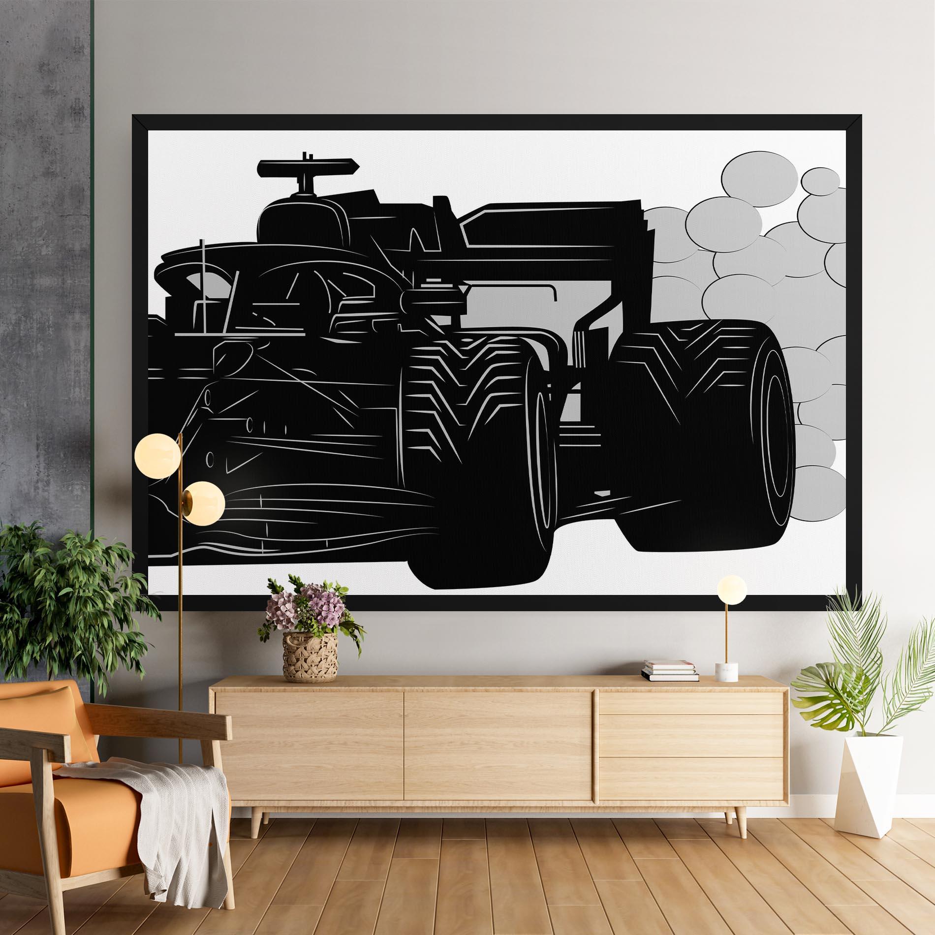 Vászonkép Car F1 Smoke mockup 9