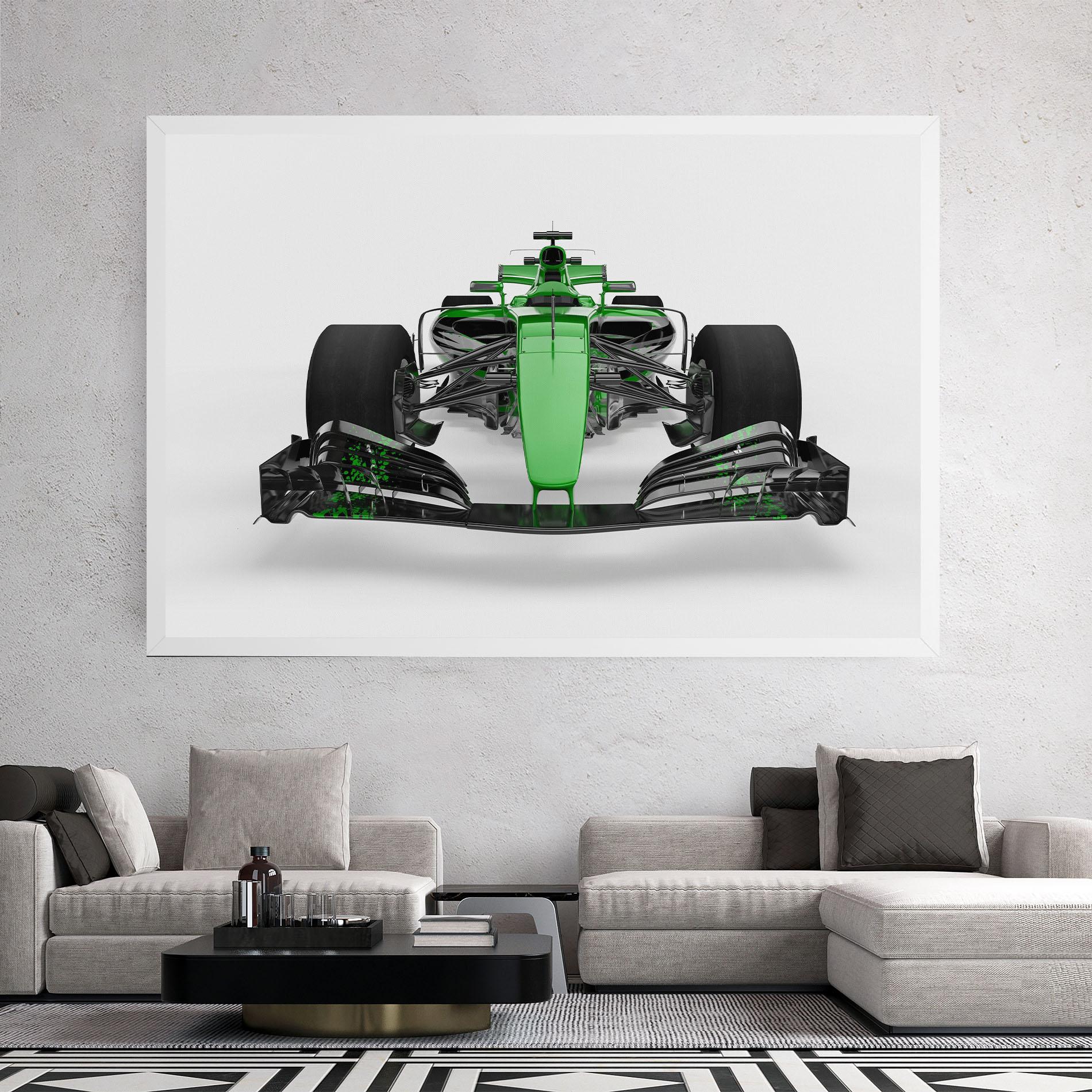 Vászonkép Green F1 Car mockup 2