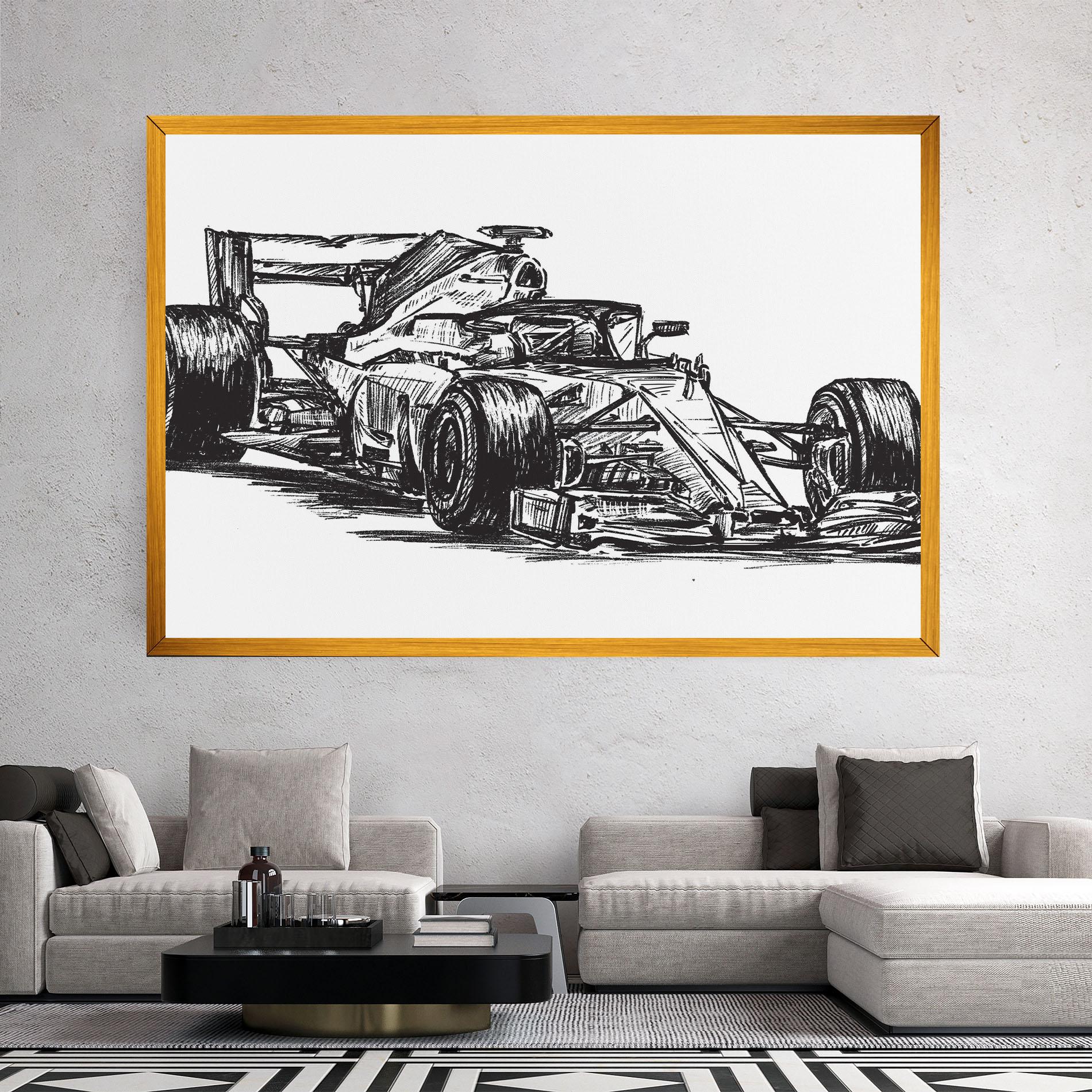 Vászonkép Black Line F1 mockup 2