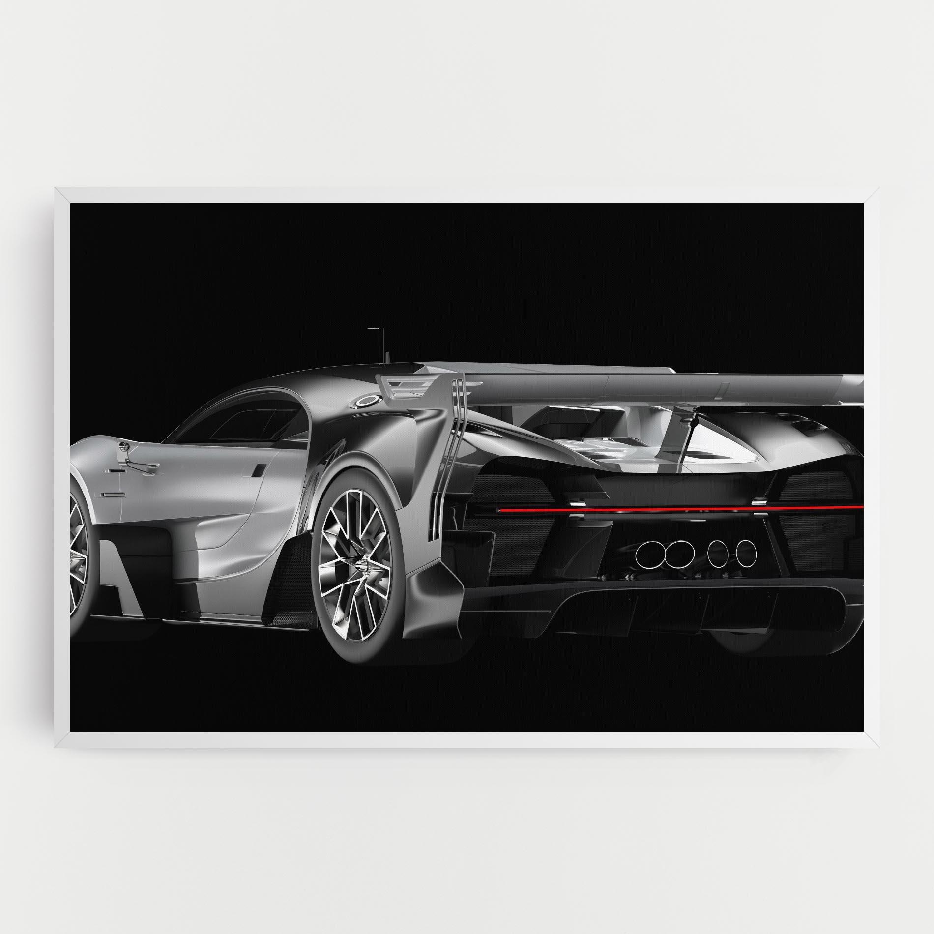 Vászonkép Black Rear Hypercar mockup 0