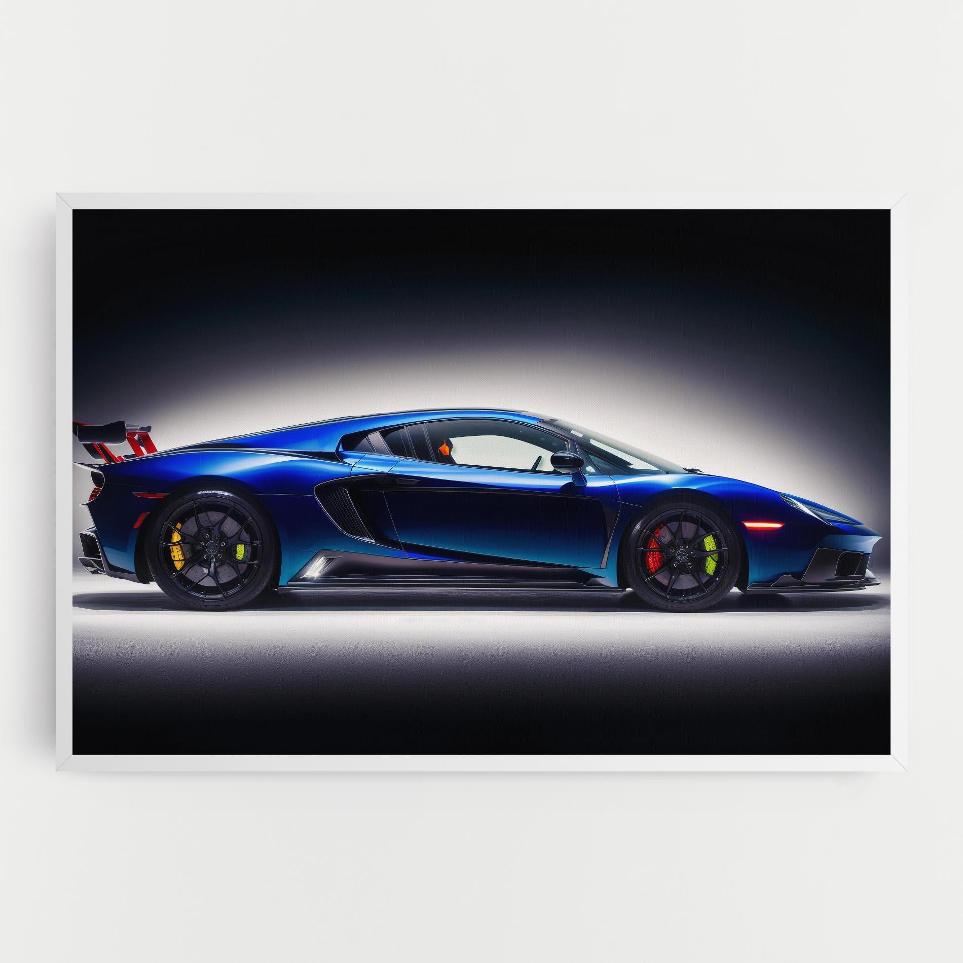Vászonkép Blue Hypercar Side mockup 0
