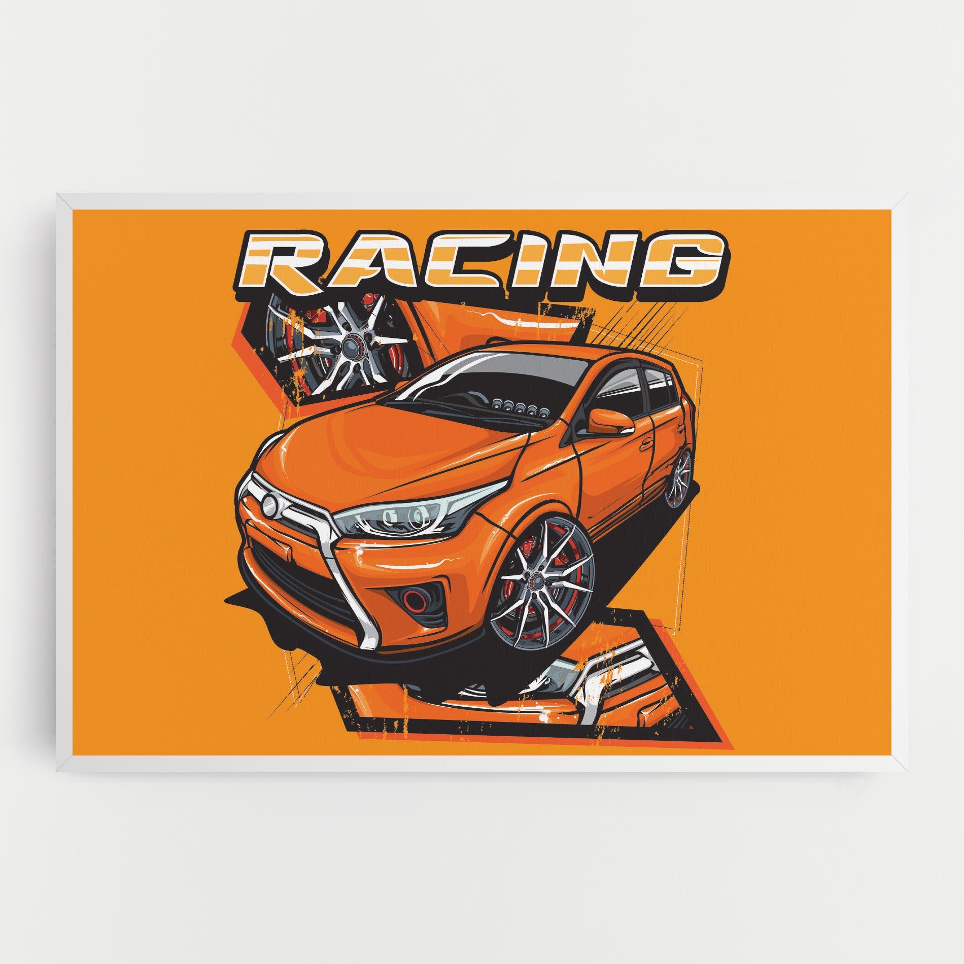 Vászonkép Racing Orange Car mockup 0