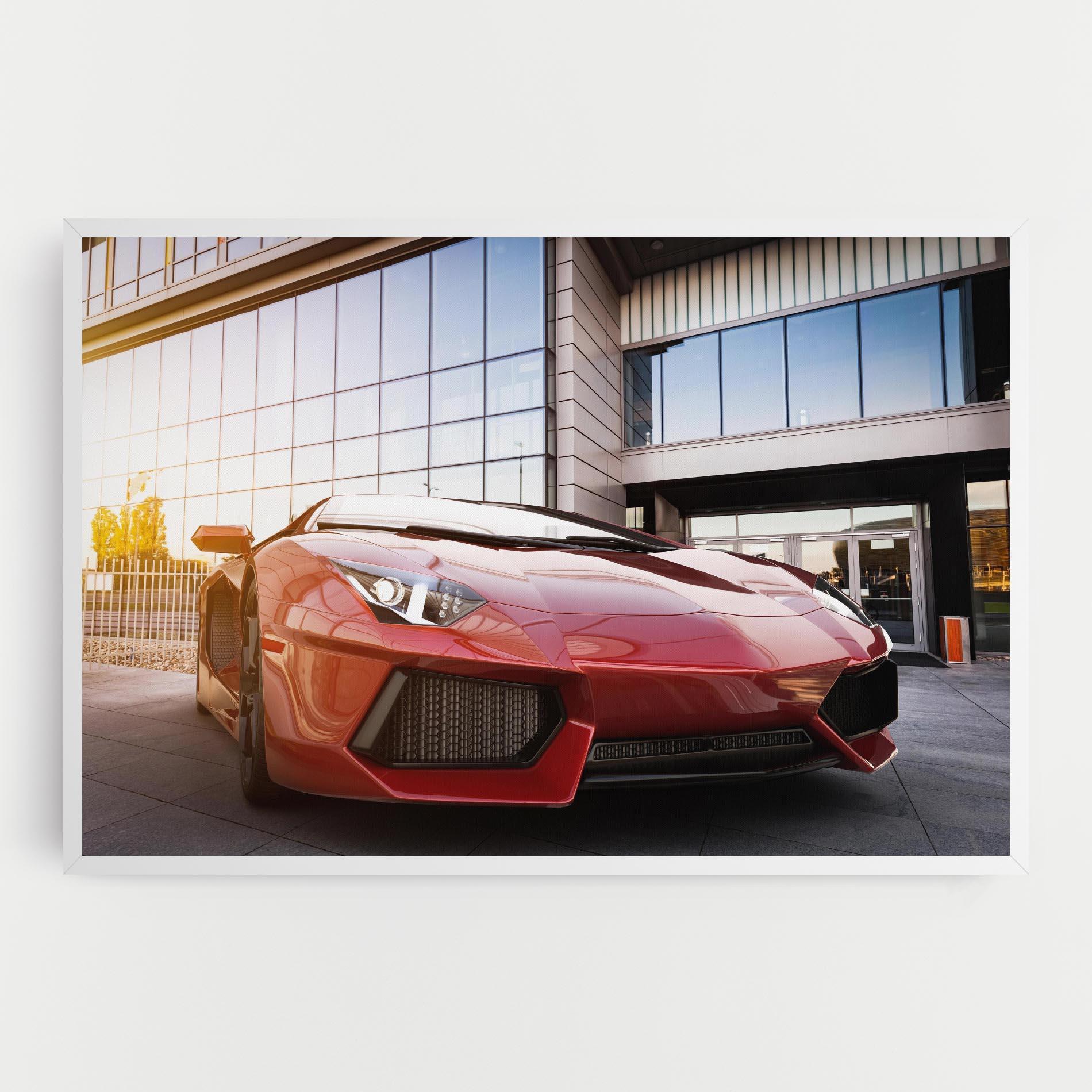 Vászonkép Red Lambo Outside mockup 0