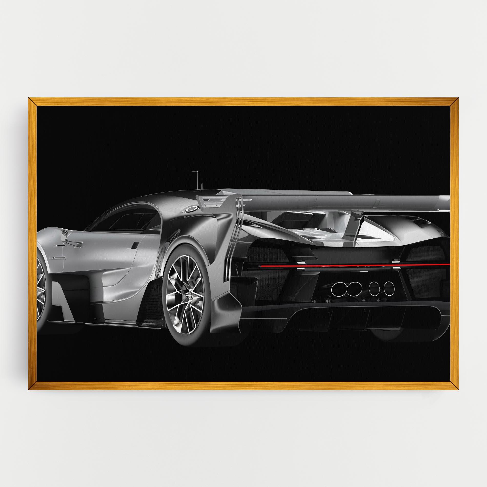Vászonkép Black Rear Hypercar mockup 0