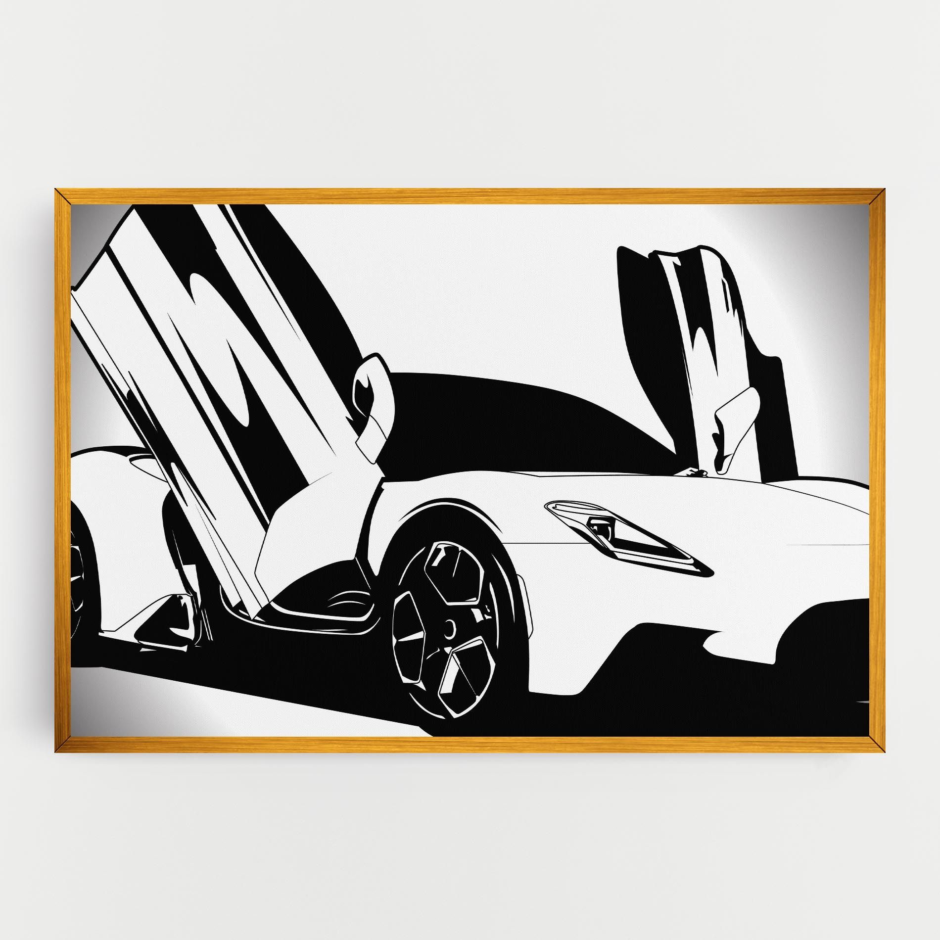 Black White Car mockup 0