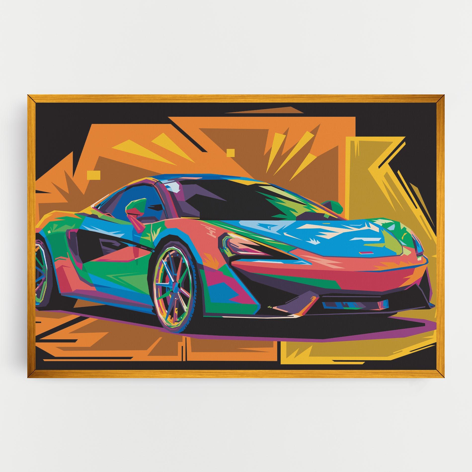 Vászonkép Colorful Sport Car mockup 0