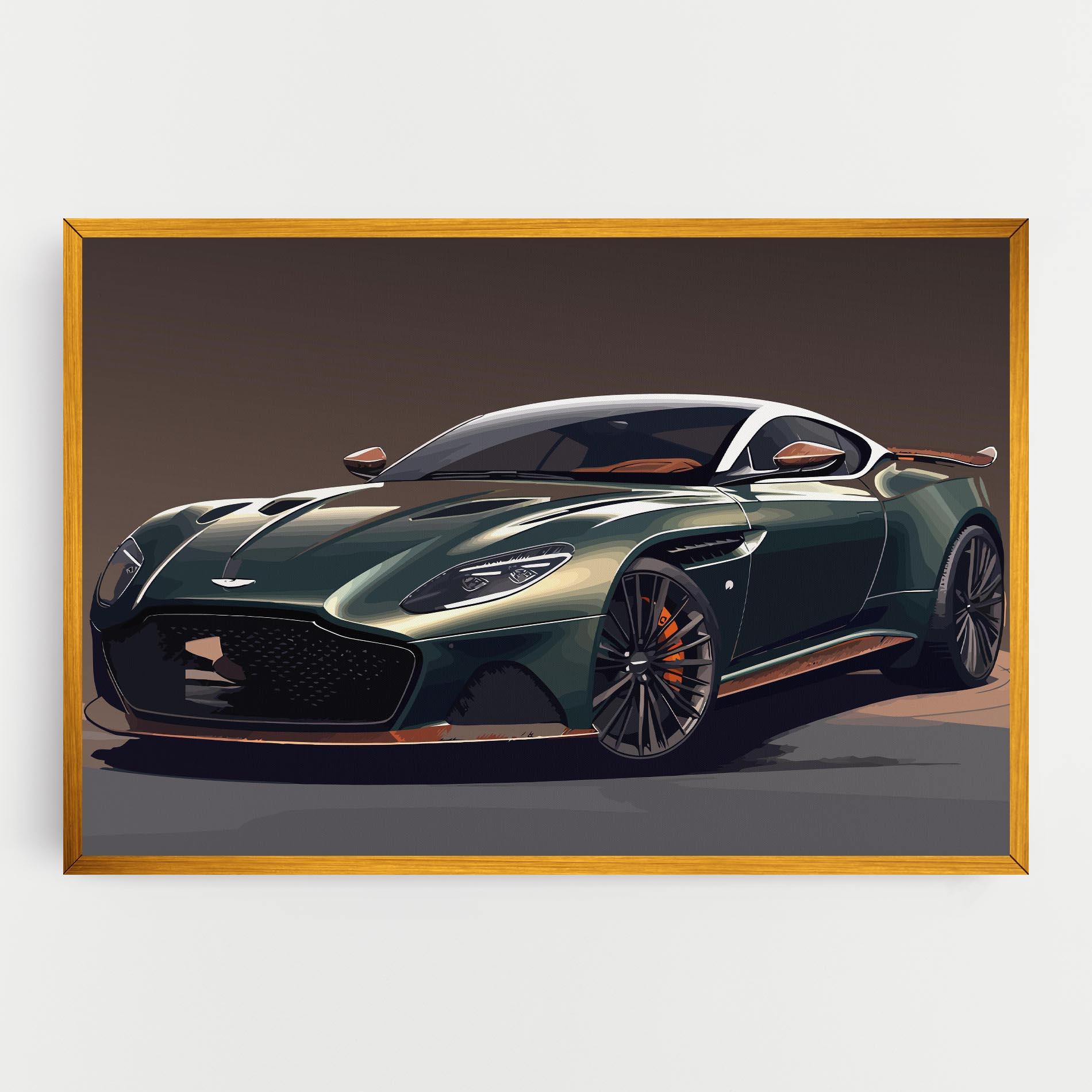 Vászonkép Dark Green Car mockup 0