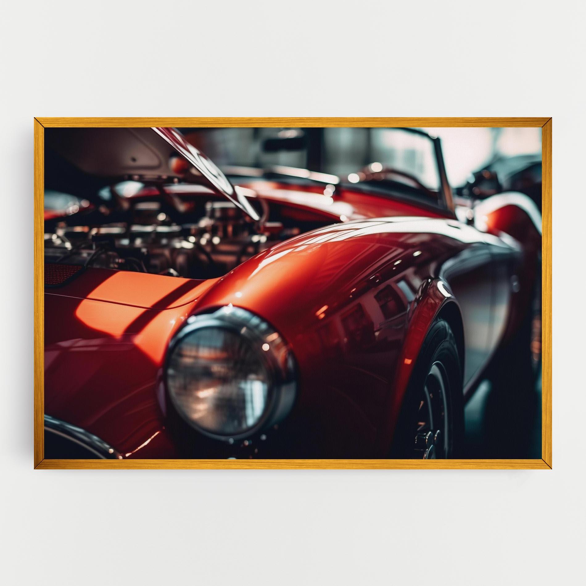 Vászonkép Old Vintage Red Car mockup 0