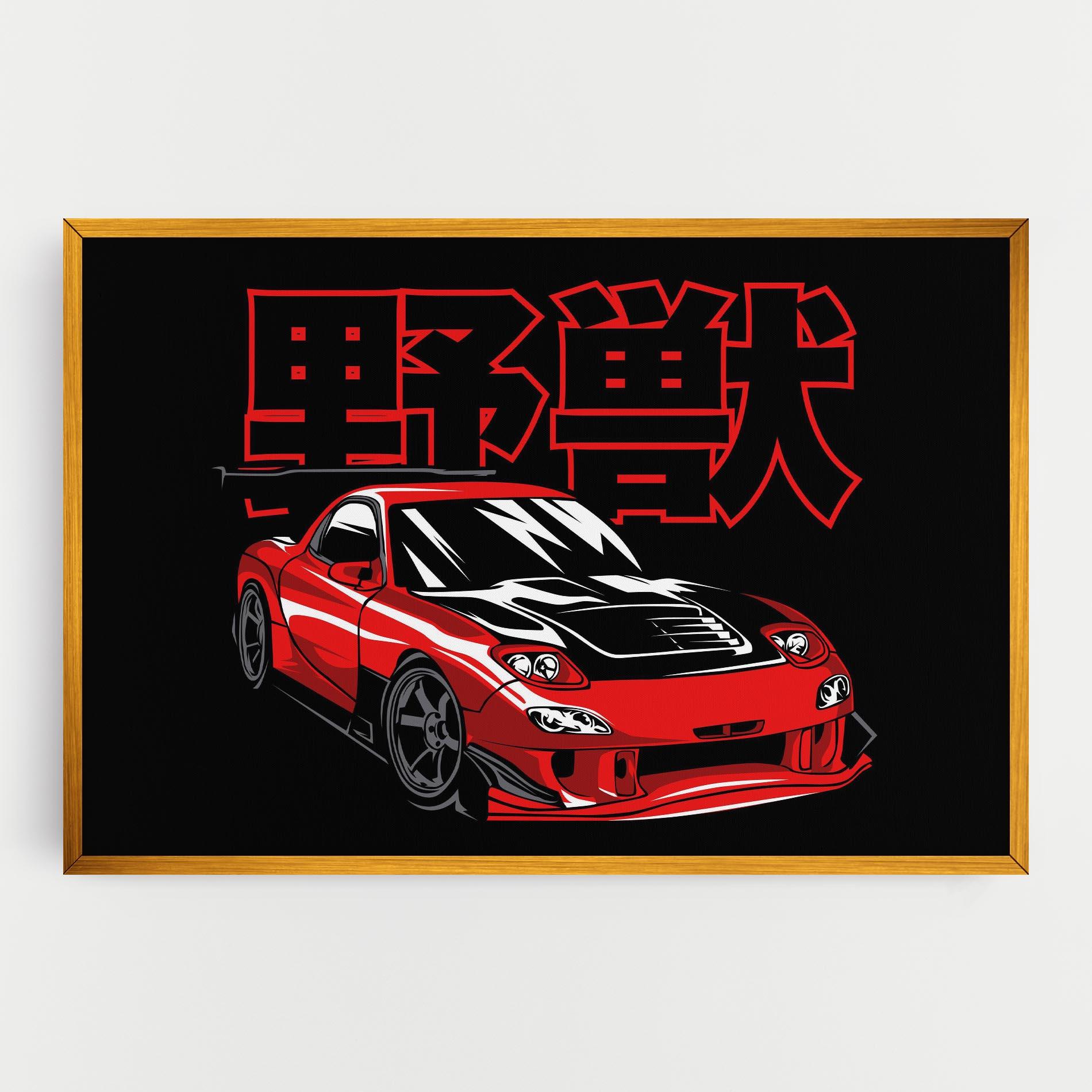 Vászonkép Red Black Car mockup 0