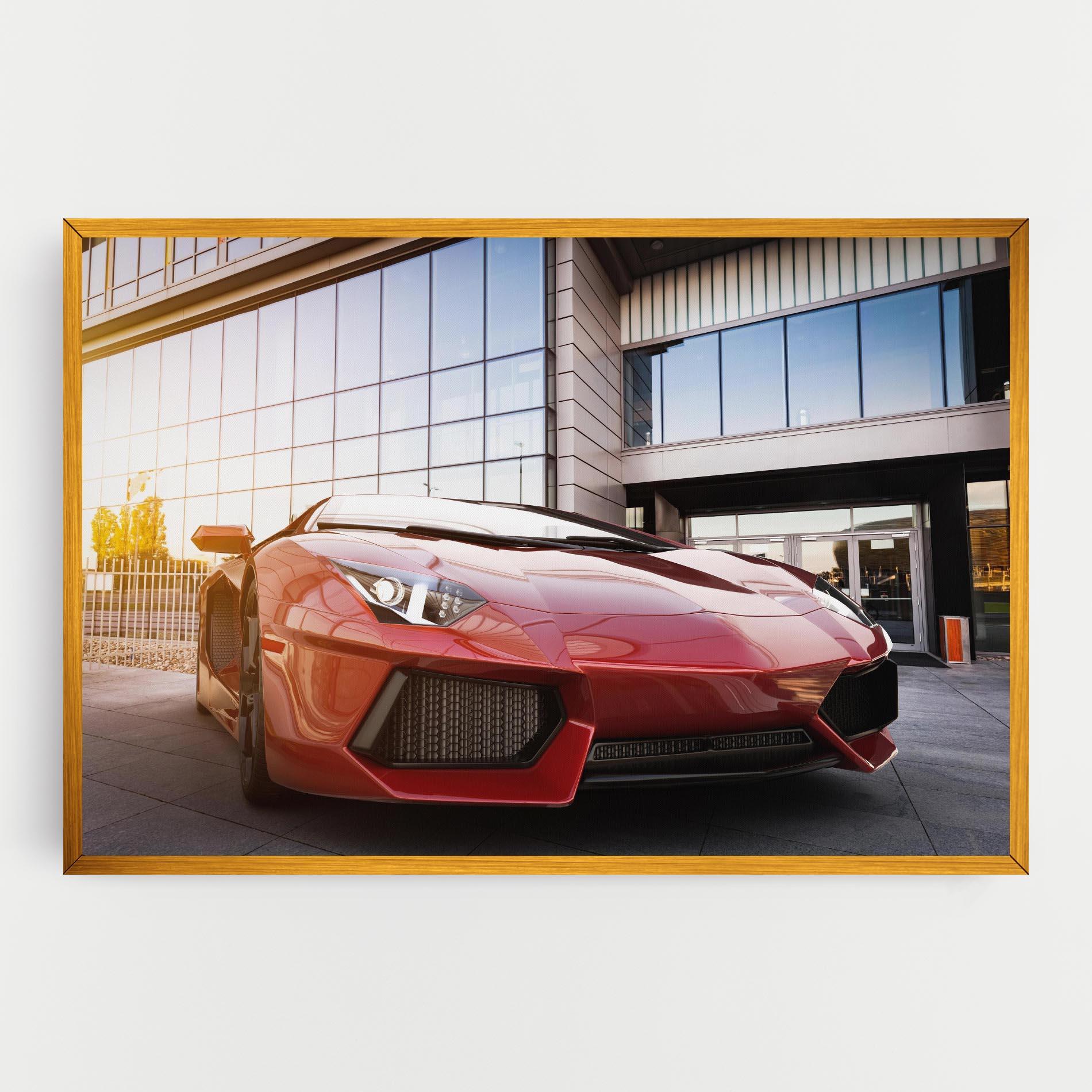 Vászonkép Red Lambo Outside mockup 0