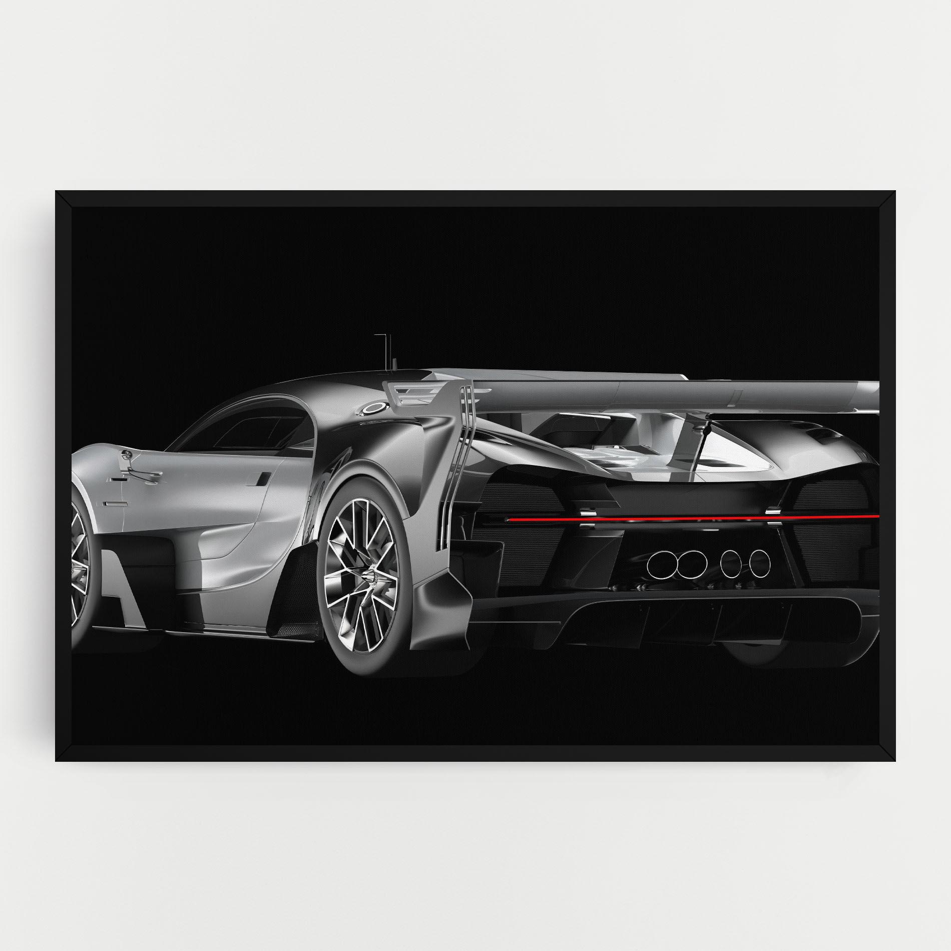 Vászonkép Black Rear Hypercar mockup 0