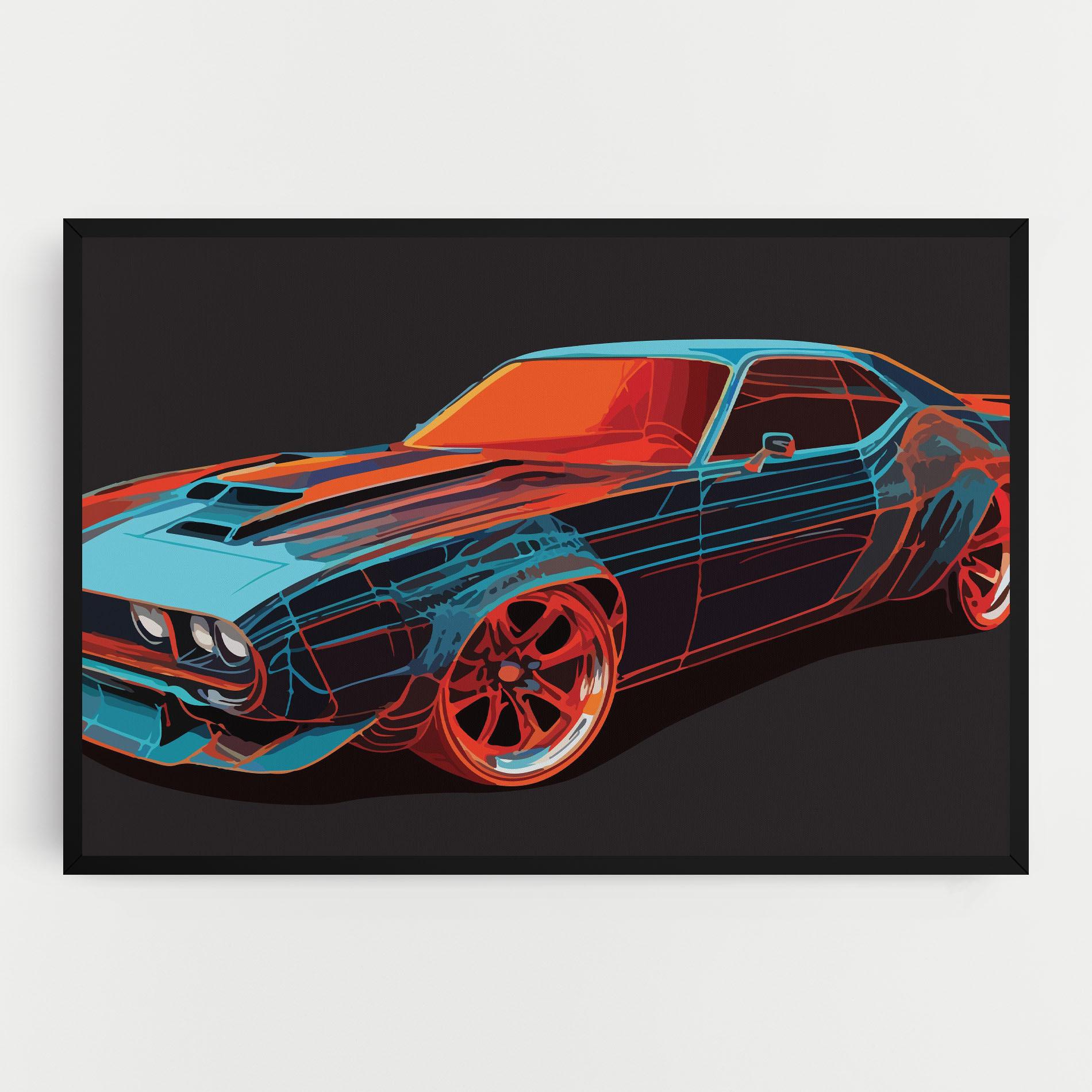 Vászonkép Blue Orange Car mockup 0