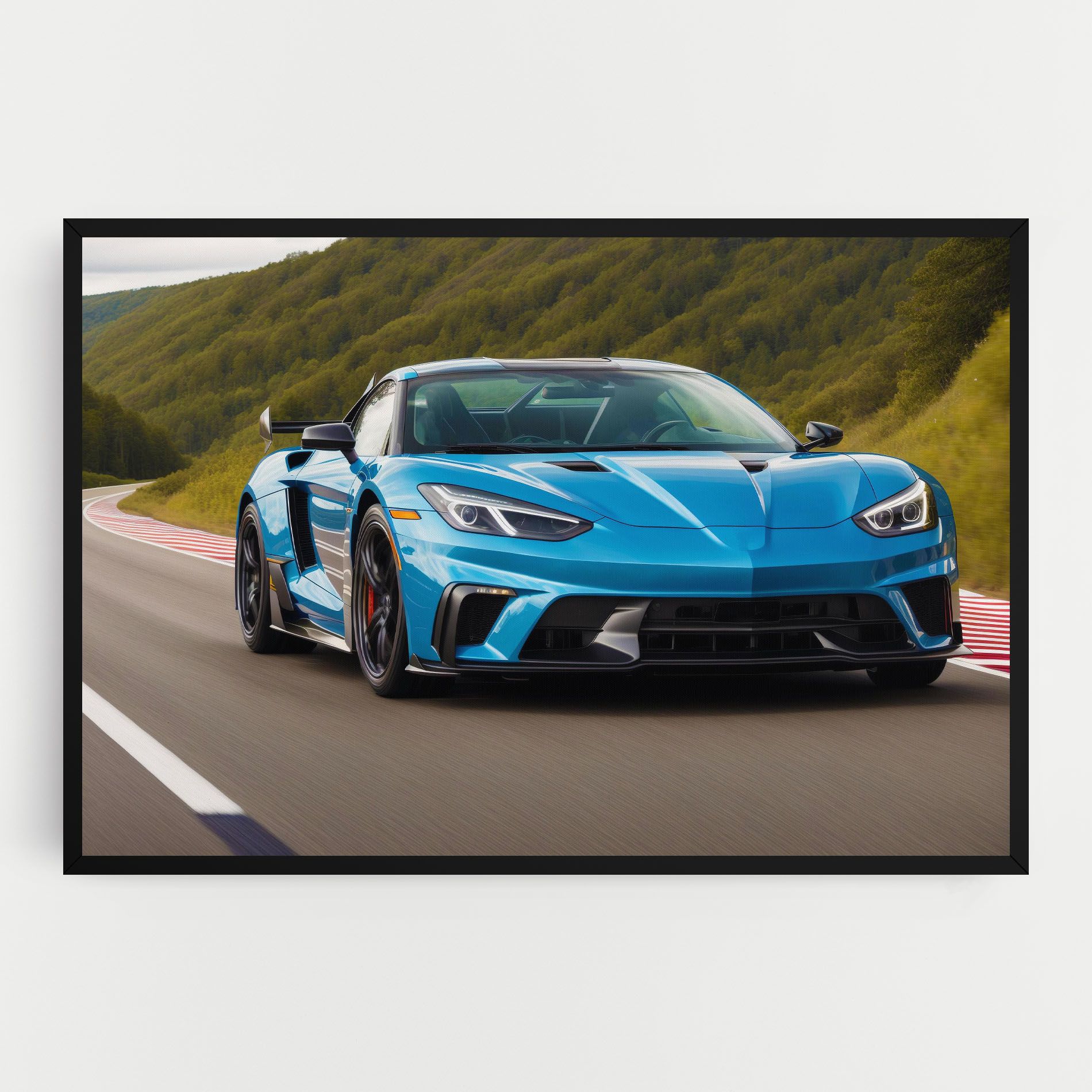 Blue Sport Car mockup 0