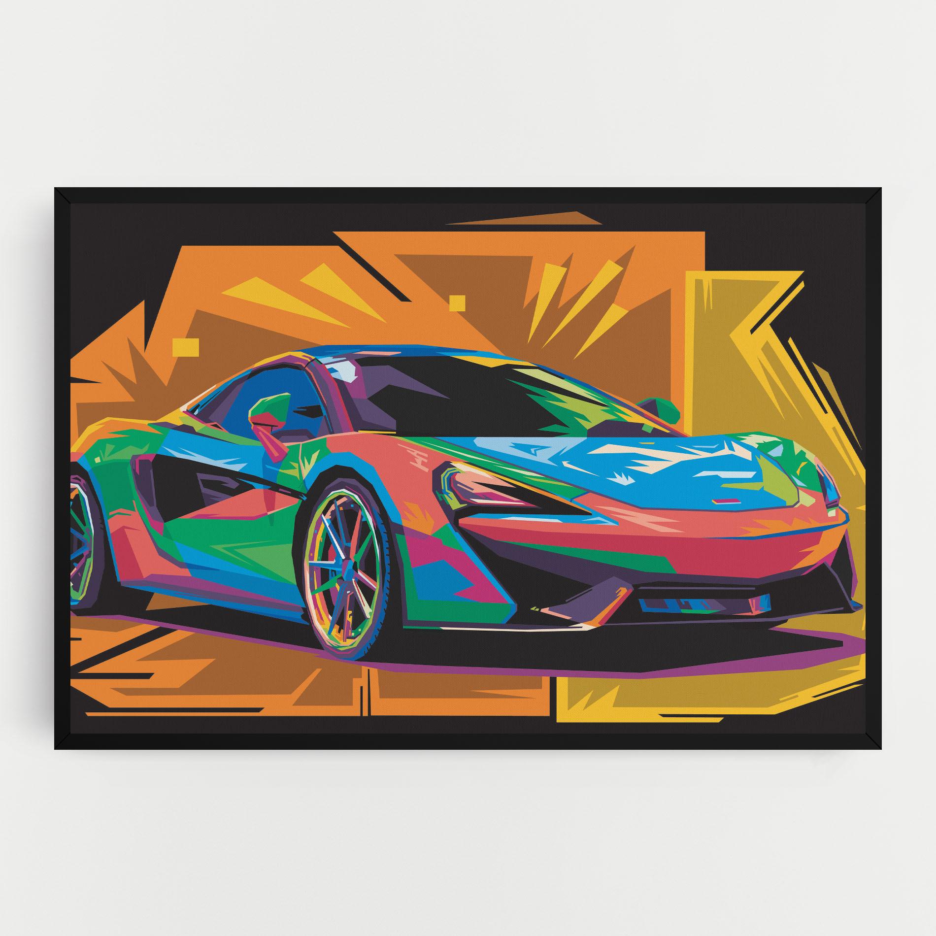Vászonkép Colorful Sport Car mockup 0