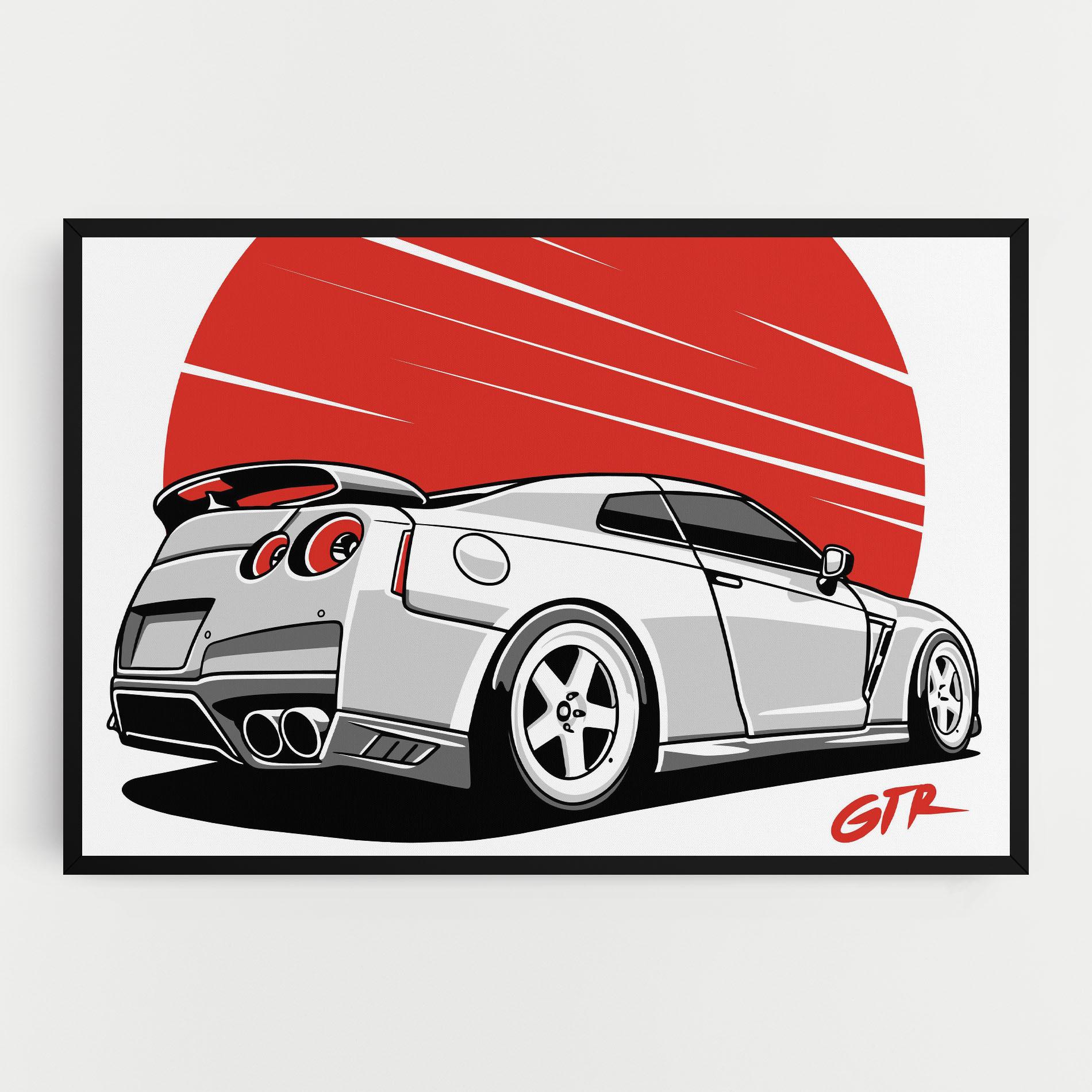 Vászonkép Grey Gtr Car mockup 0