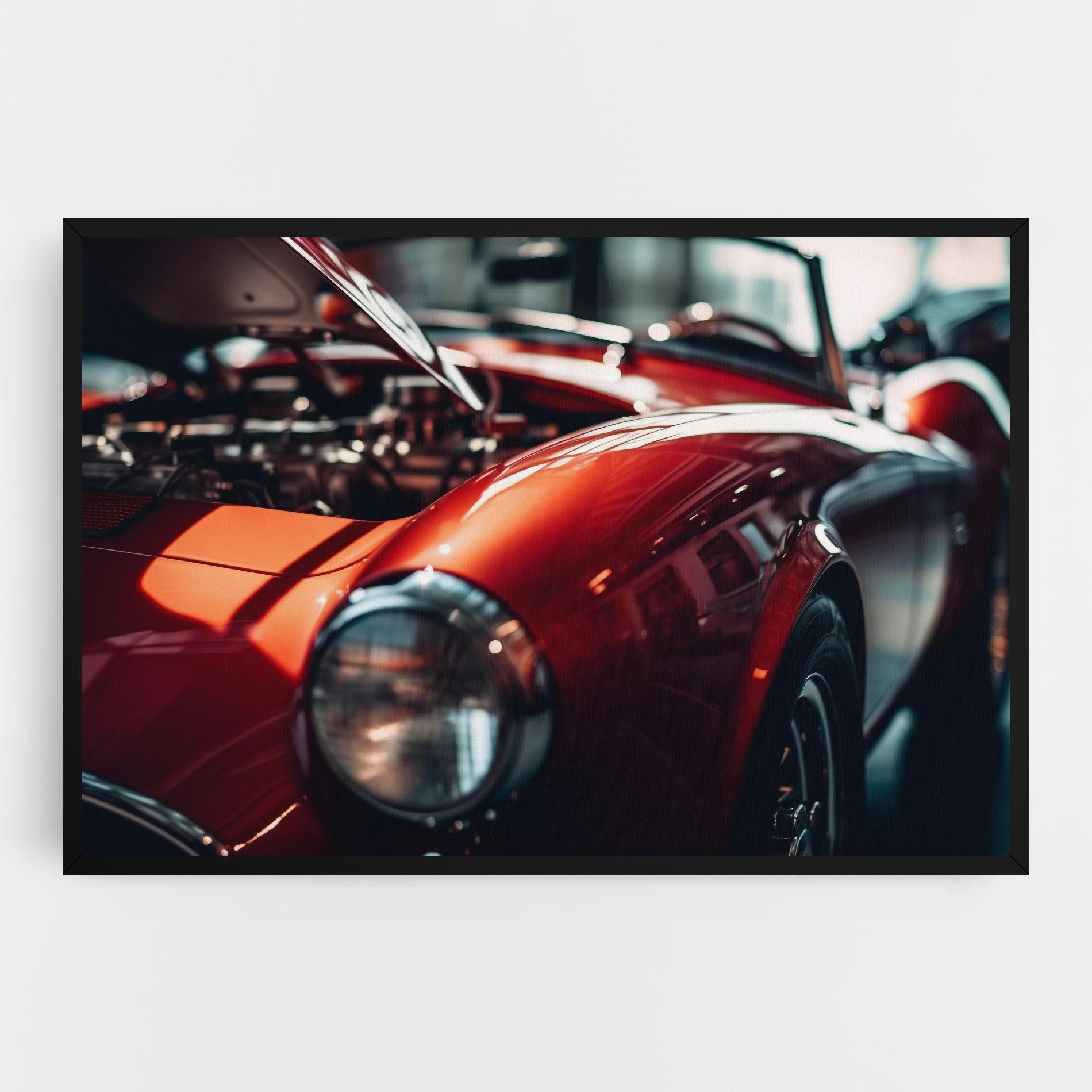 Vászonkép Old Vintage Red Car mockup 0