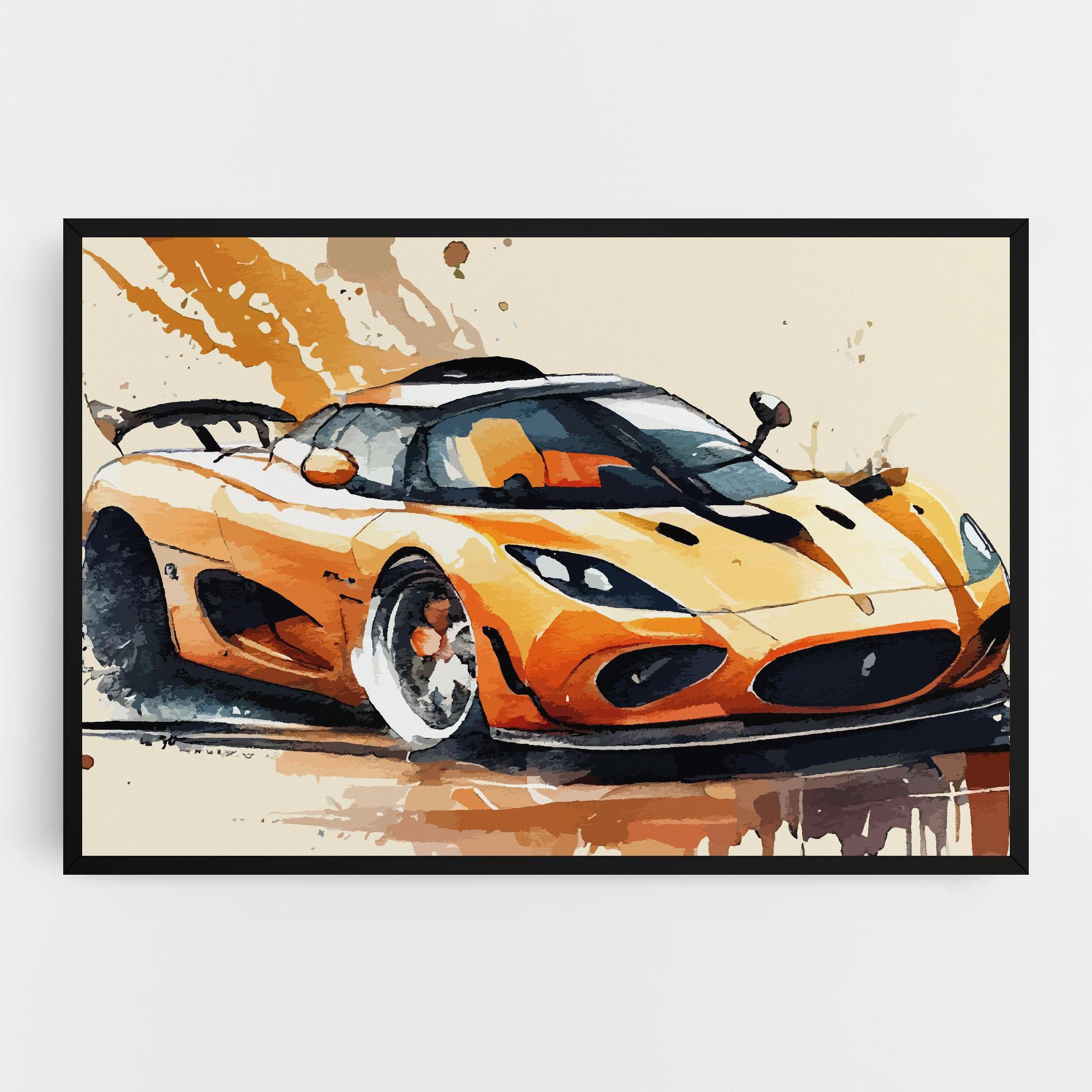 Vászonkép Orange Paint Car mockup 0