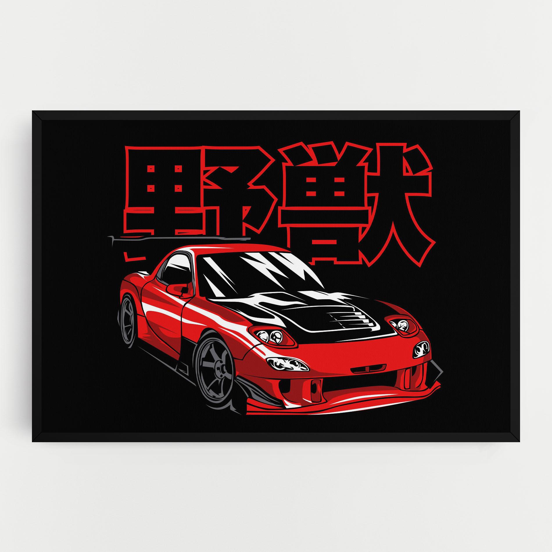 Vászonkép Red Black Car mockup 0