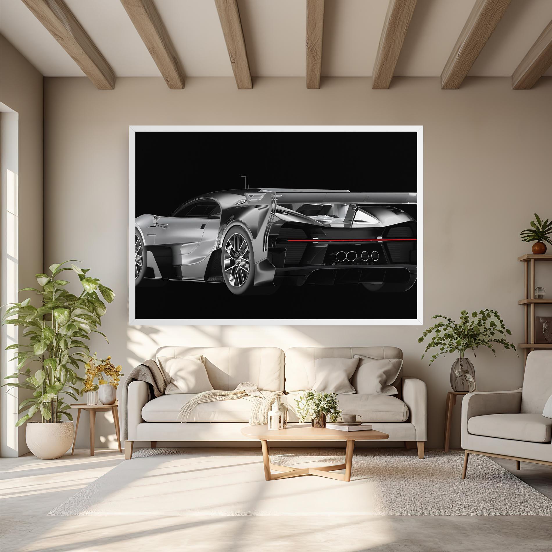 Vászonkép Black Rear Hypercar mockup 6