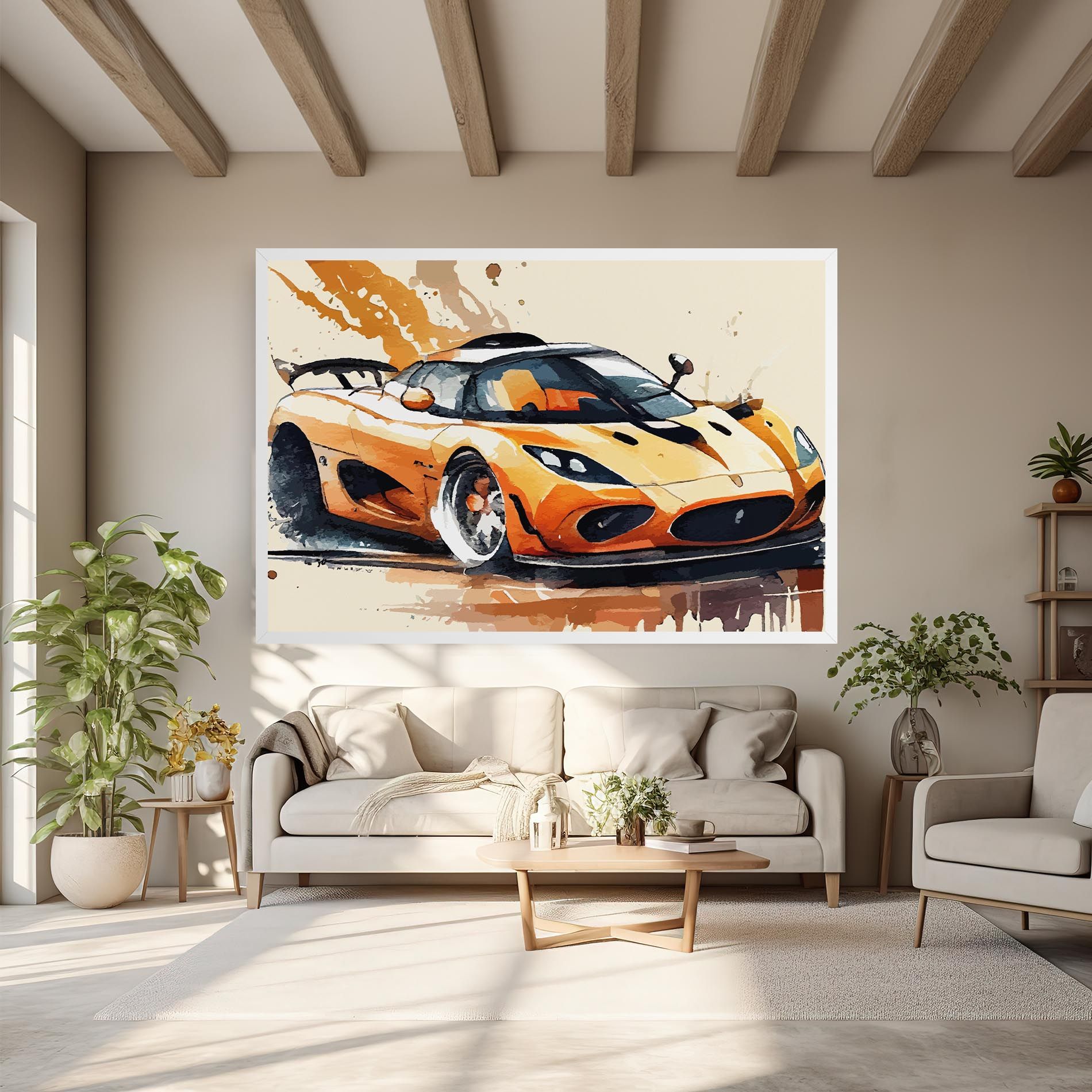 Orange Paint Car mockup 6
