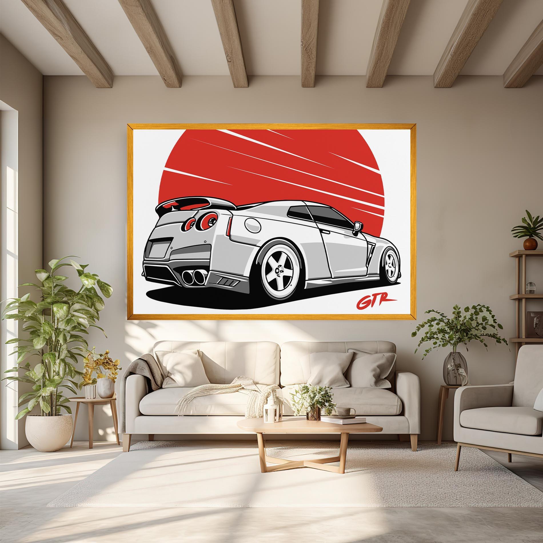 Vászonkép Grey Gtr Car mockup 6