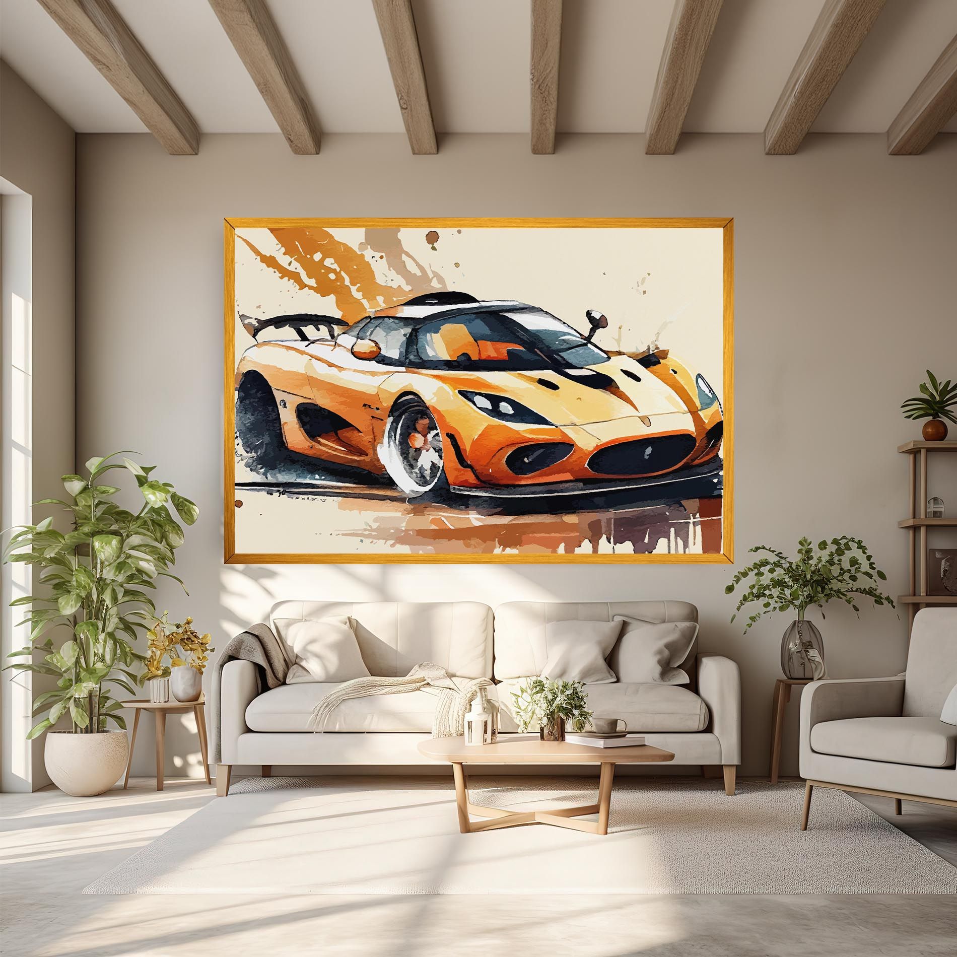 Orange Paint Car mockup 6