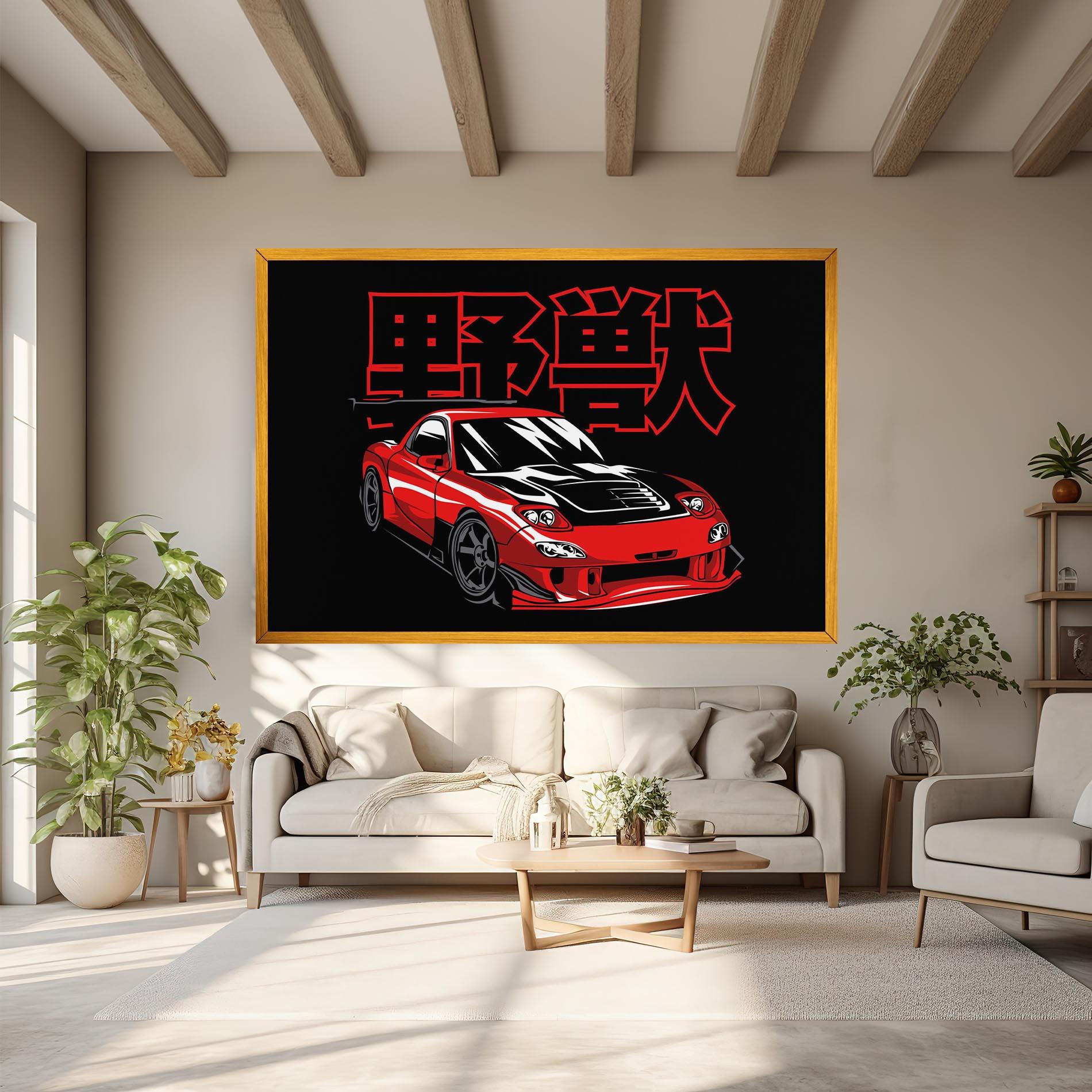 Vászonkép Red Black Car mockup 6