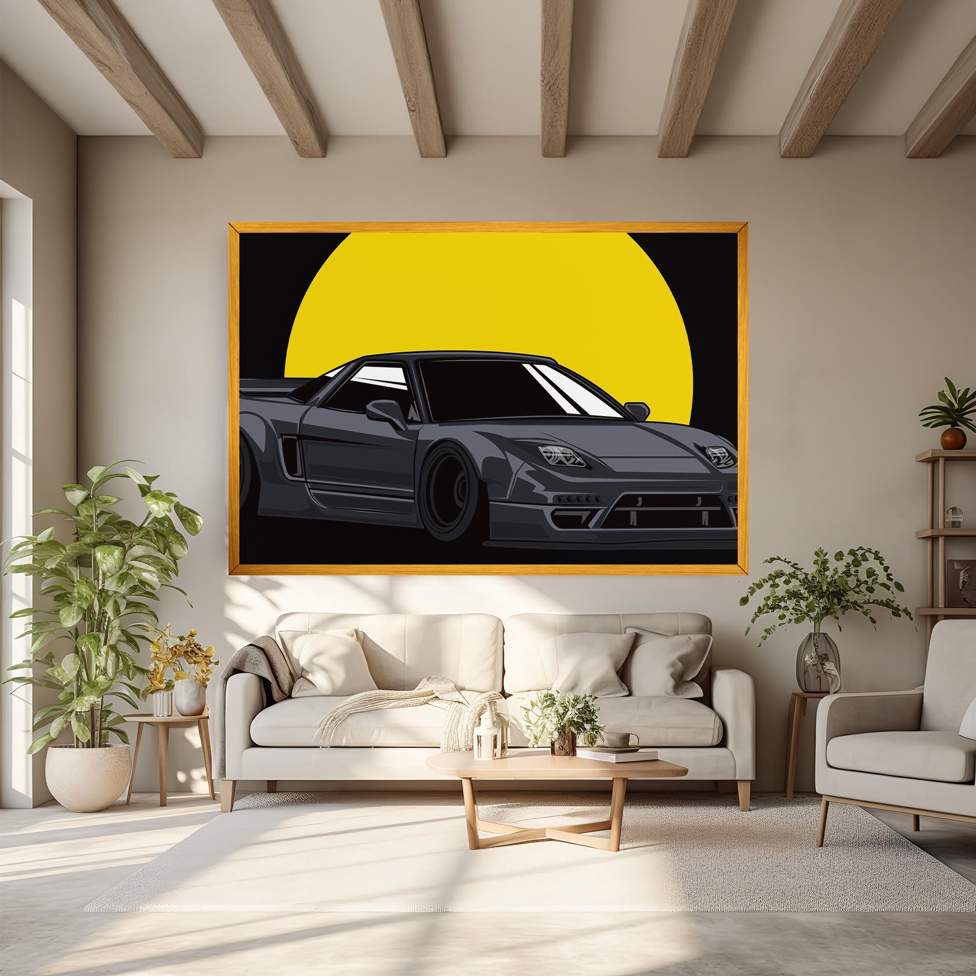 Yellow Sun Car mockup 6
