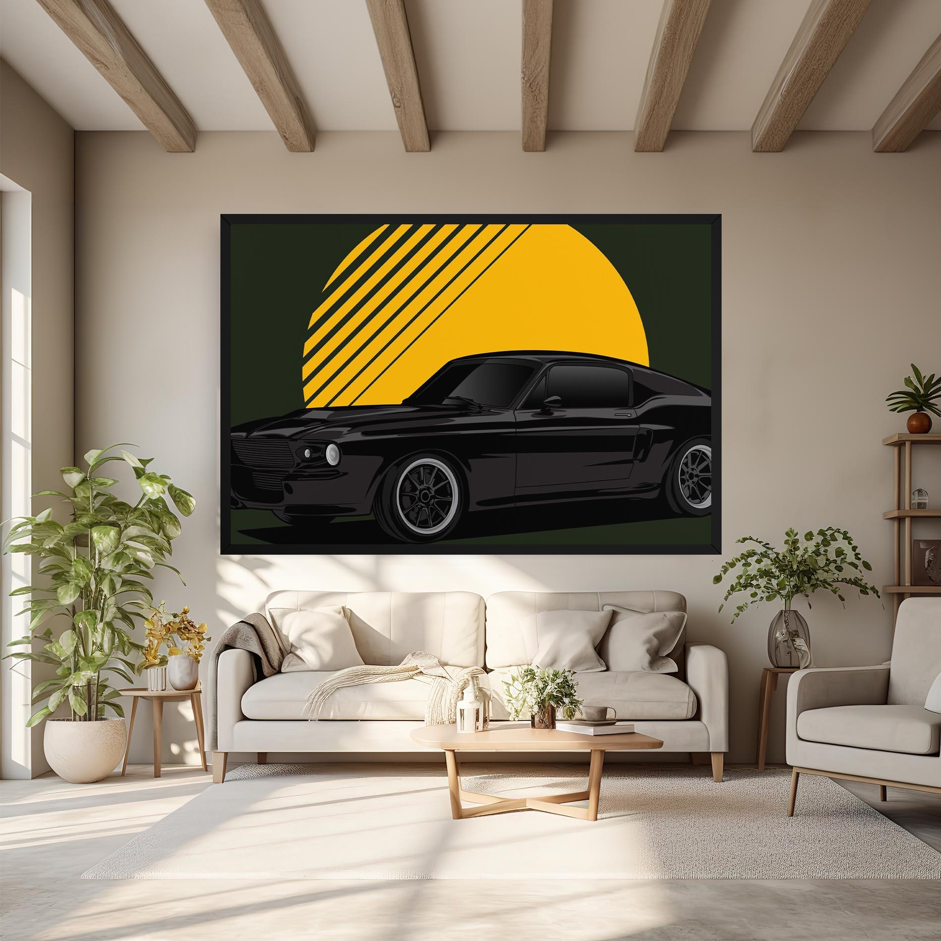 Vászonkép Black Car Sun mockup 6