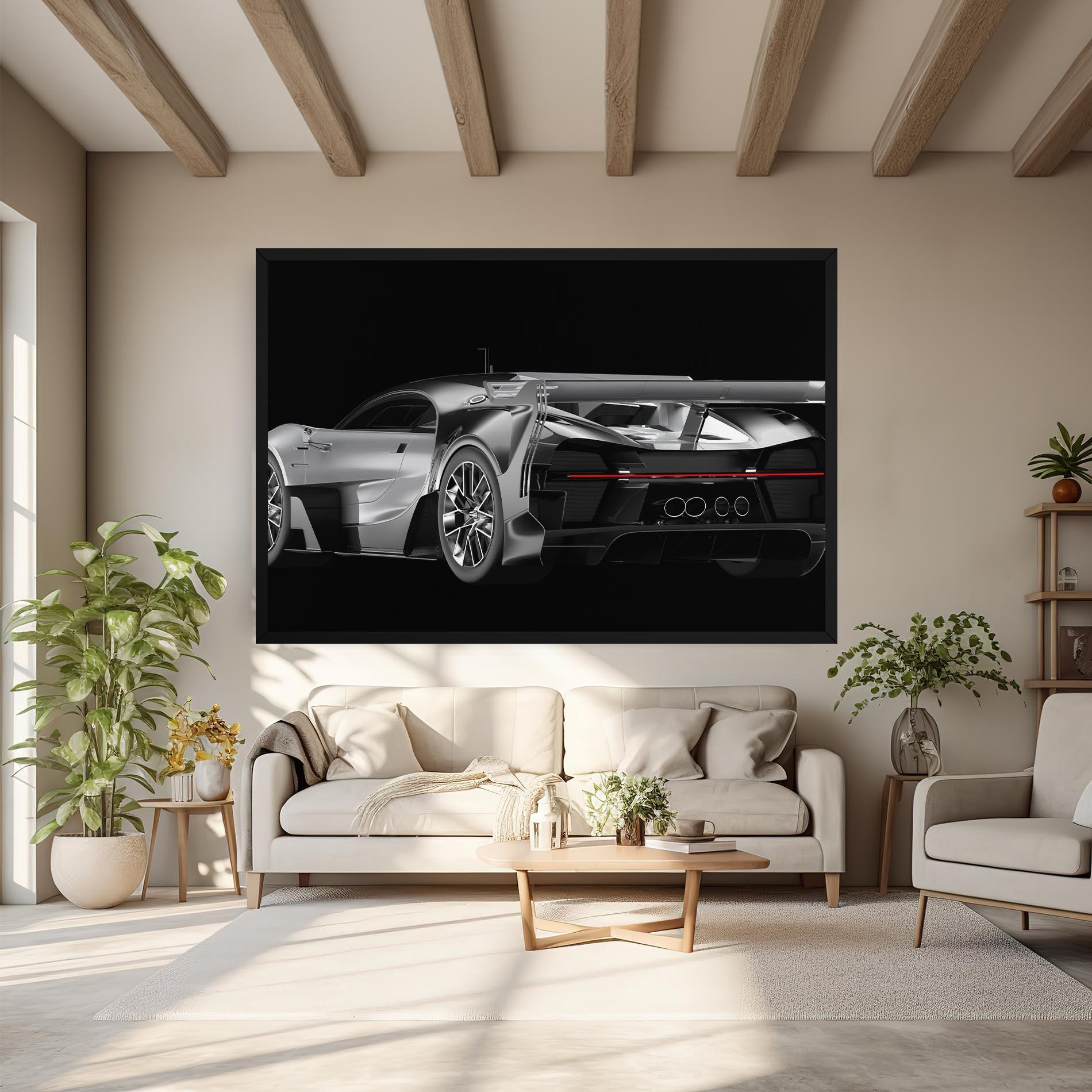 Vászonkép Black Rear Hypercar mockup 6