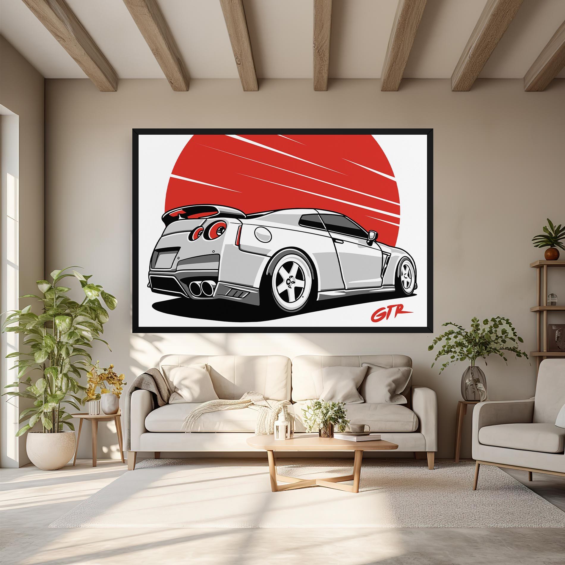 Vászonkép Grey Gtr Car mockup 6