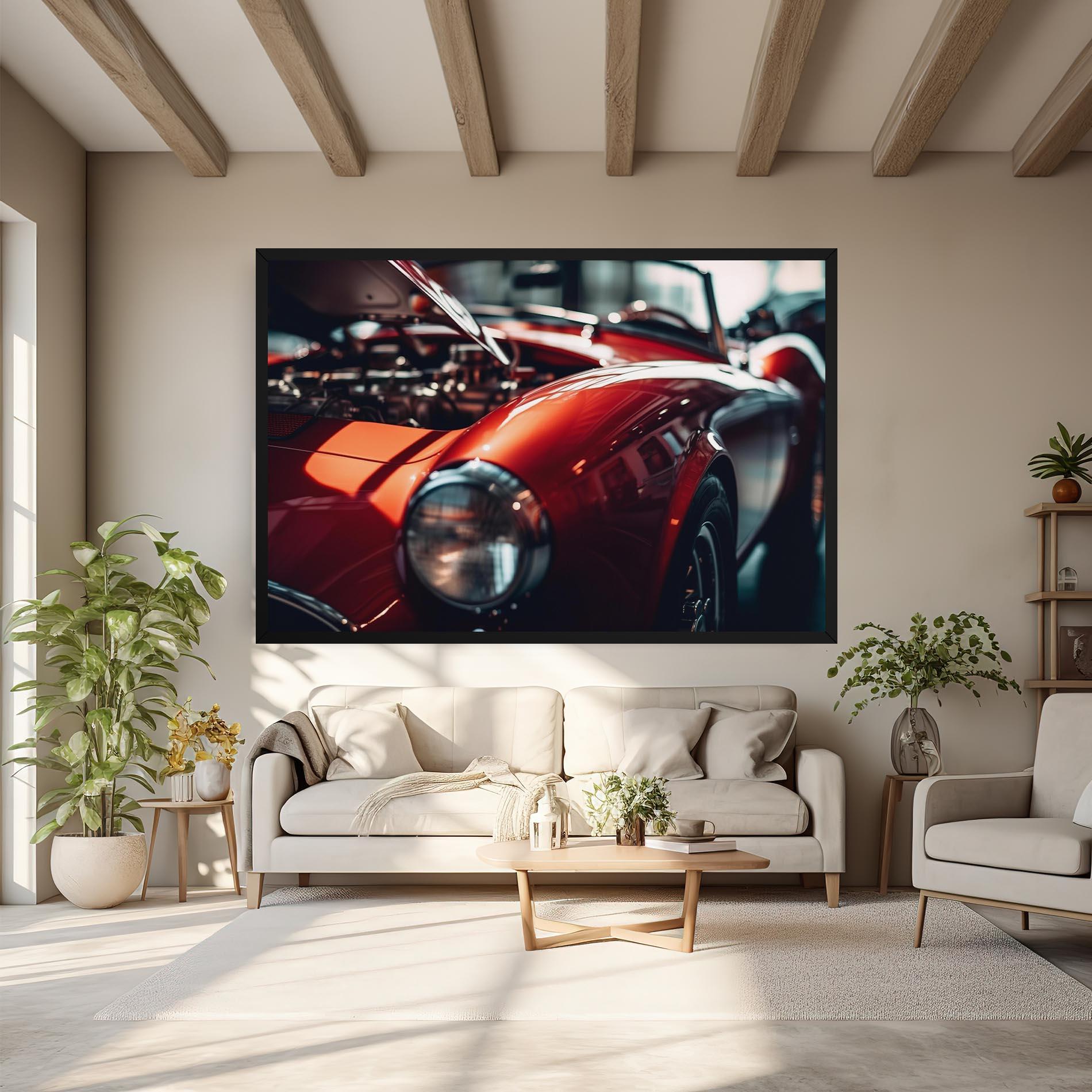 Vászonkép Old Vintage Red Car mockup 6