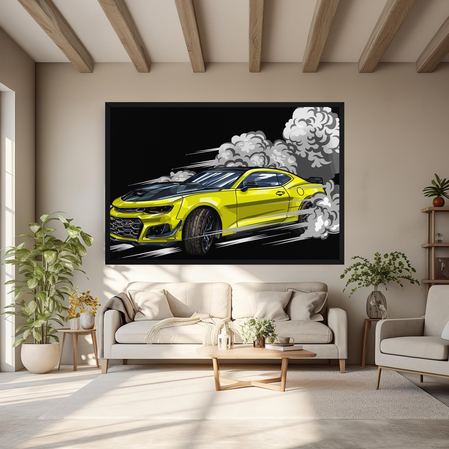 Vászonkép Racing Car Smoke mockup 6