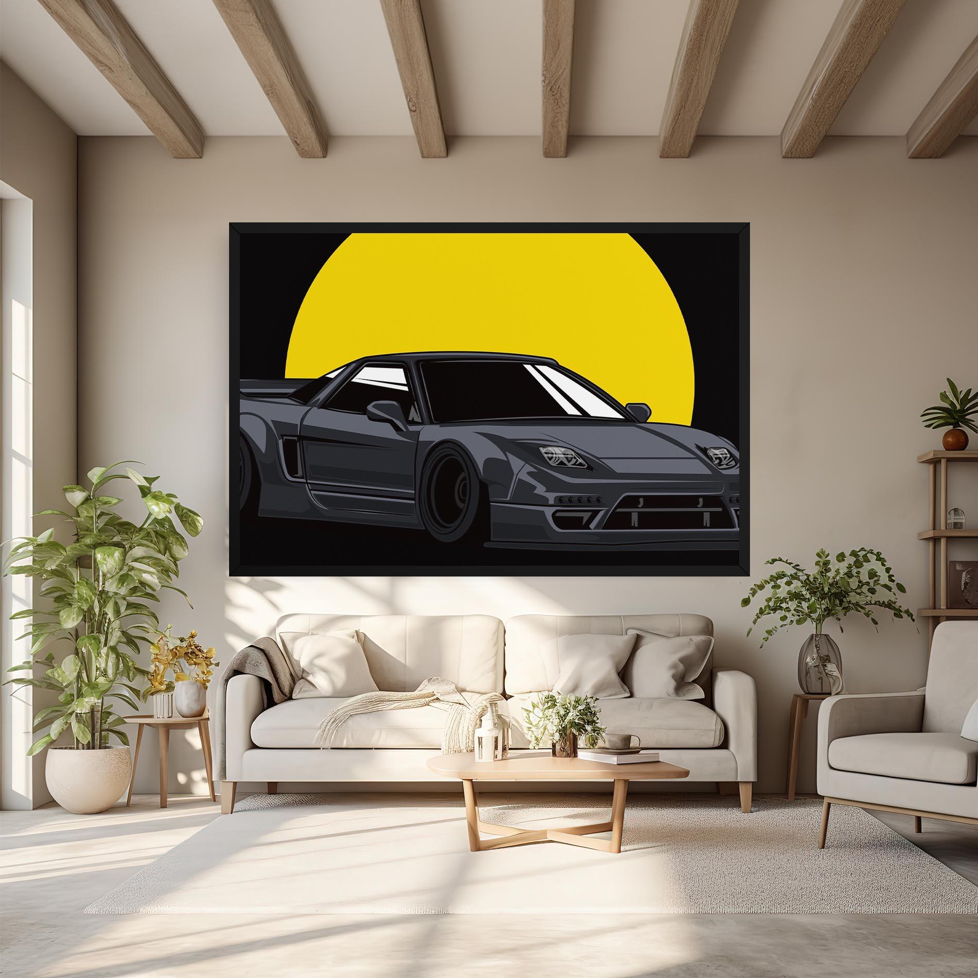 Vászonkép Yellow Sun Car mockup 6